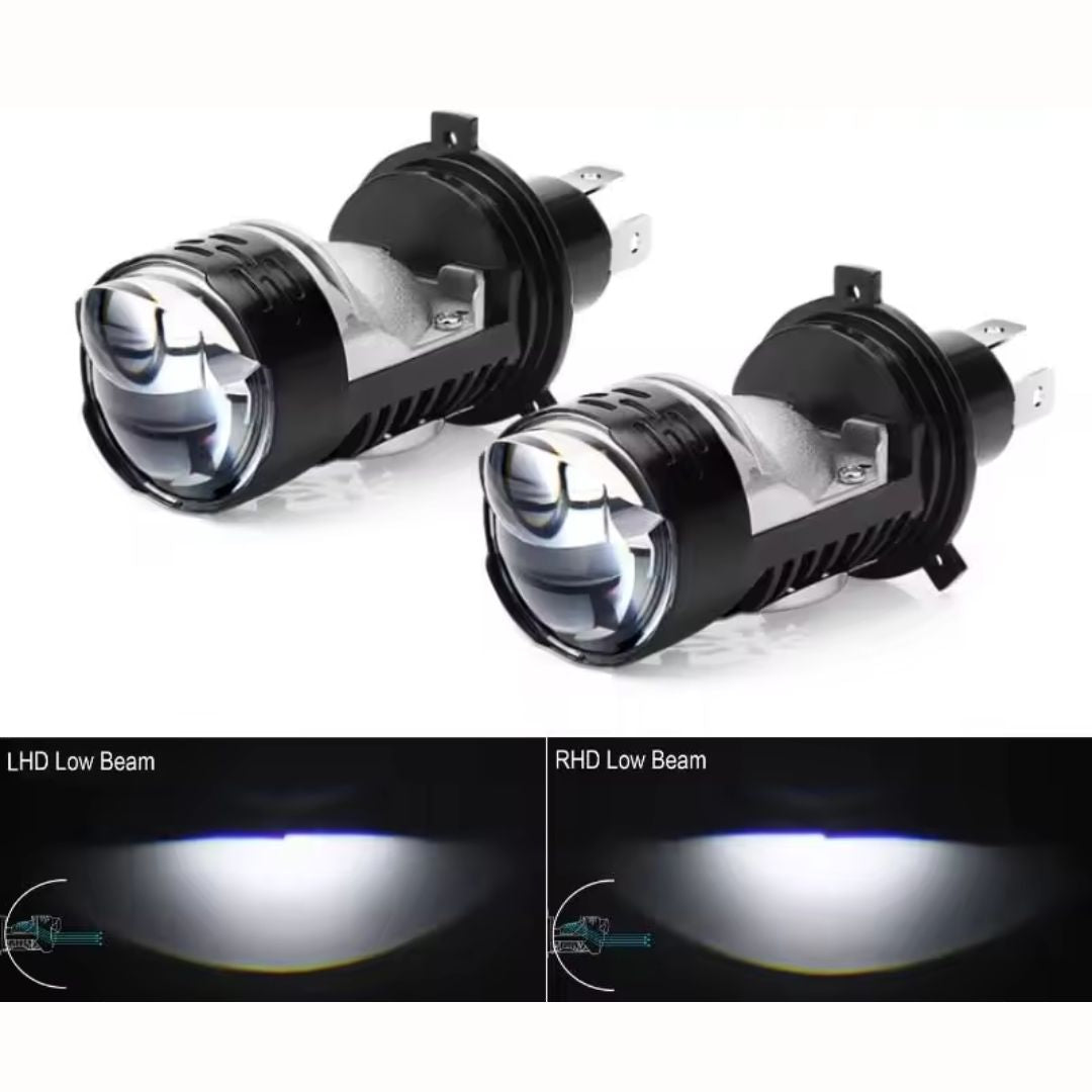 F50 LED H4 Projector Headlight Bulb – 12V Hi/Lo Beam | 6000K White | Plug & Play (2pcs)