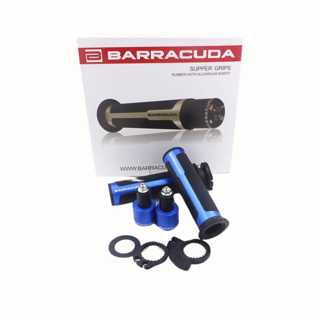 Universal BARRACUDA Aluminum Handlebar Grips – 7/8" (22mm) CNC – RED