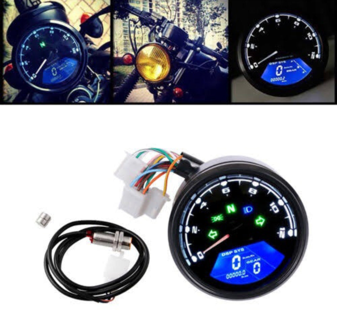 Digital meter round cafa racer style