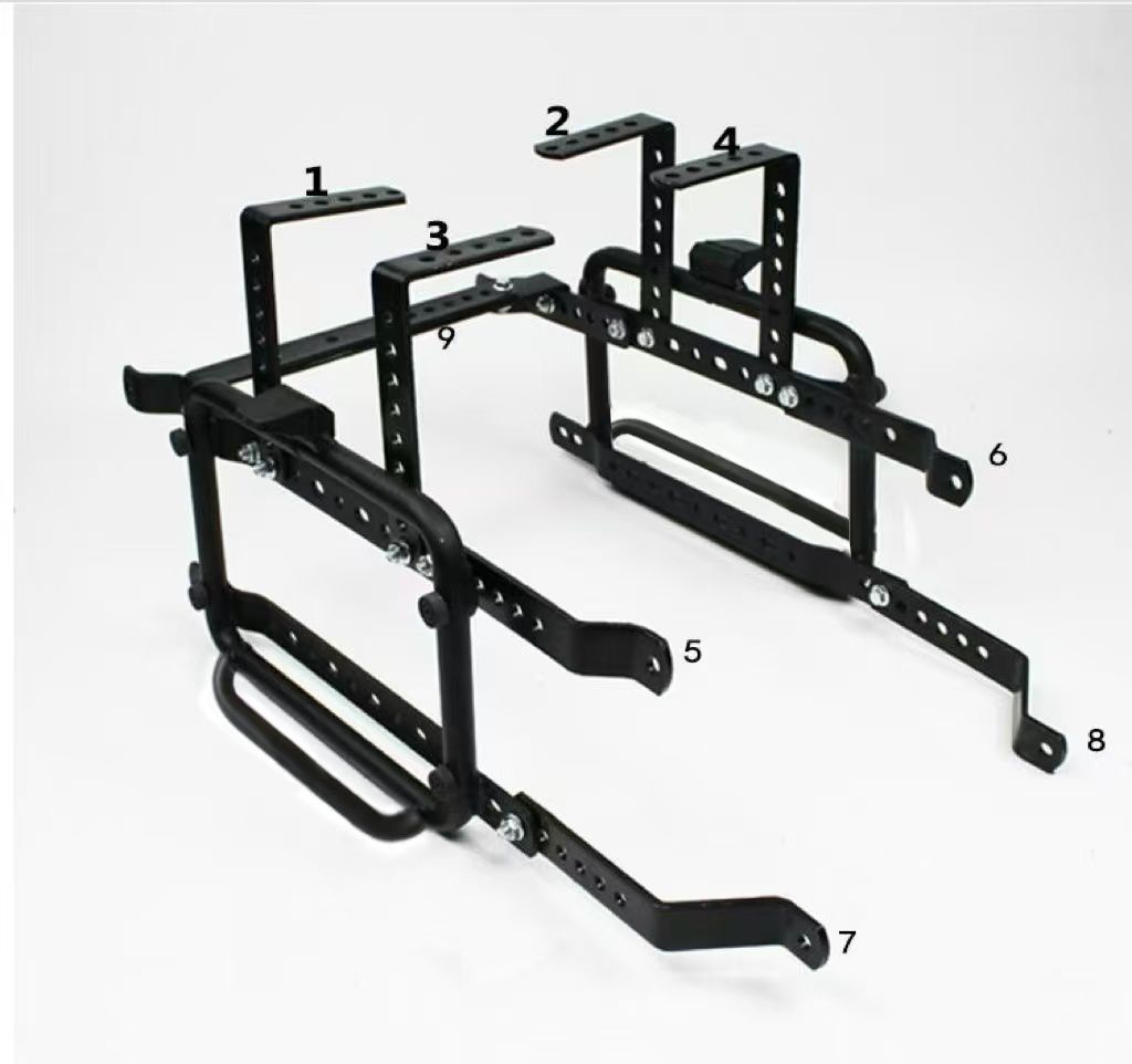 Universal Motorcycle ABS Plastic Back Side & Top Box 3 PCS Set With Metal Frame