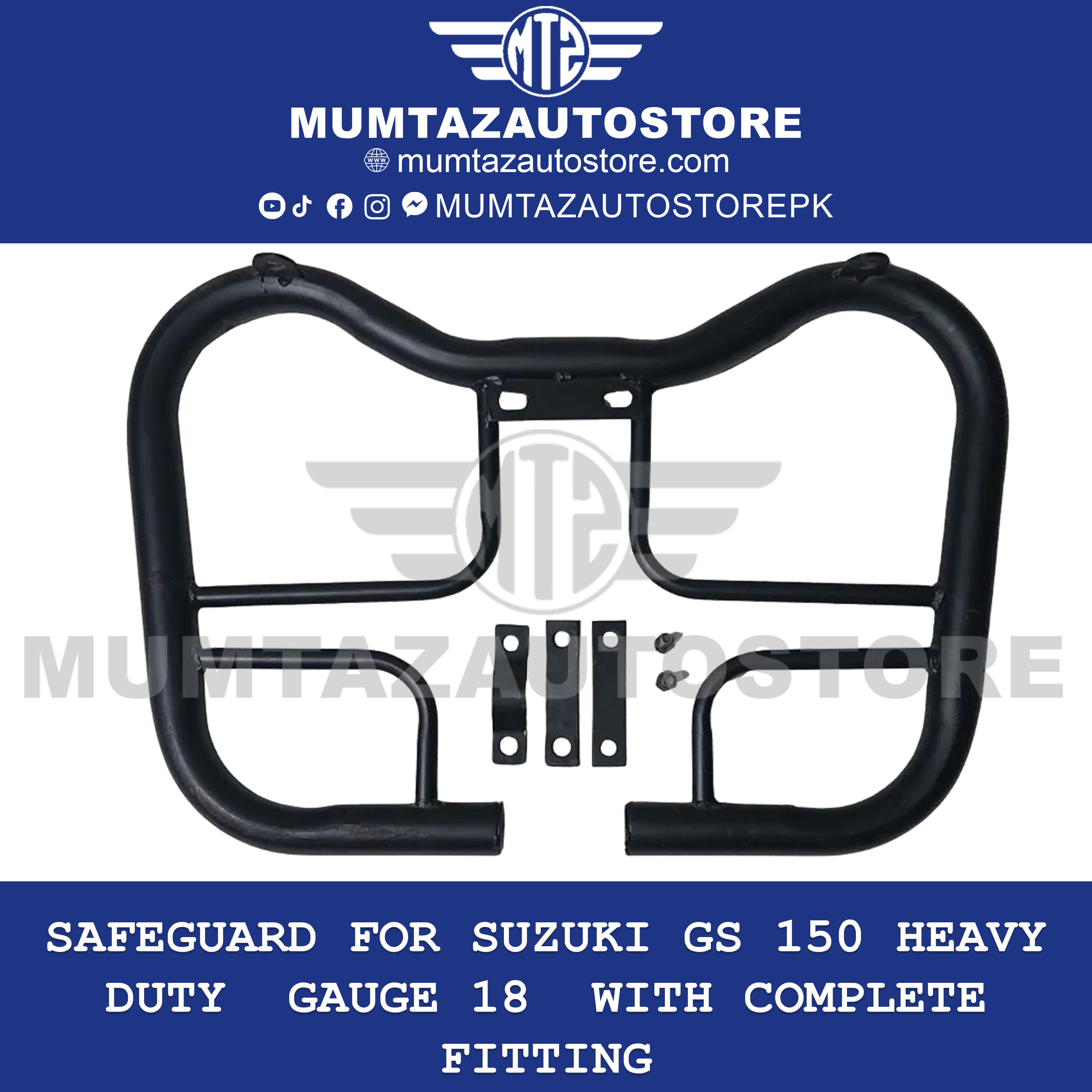 Safeguard for Suzuki GS 150 – Heavy Duty | Gauge 18 | With Complete Fitting