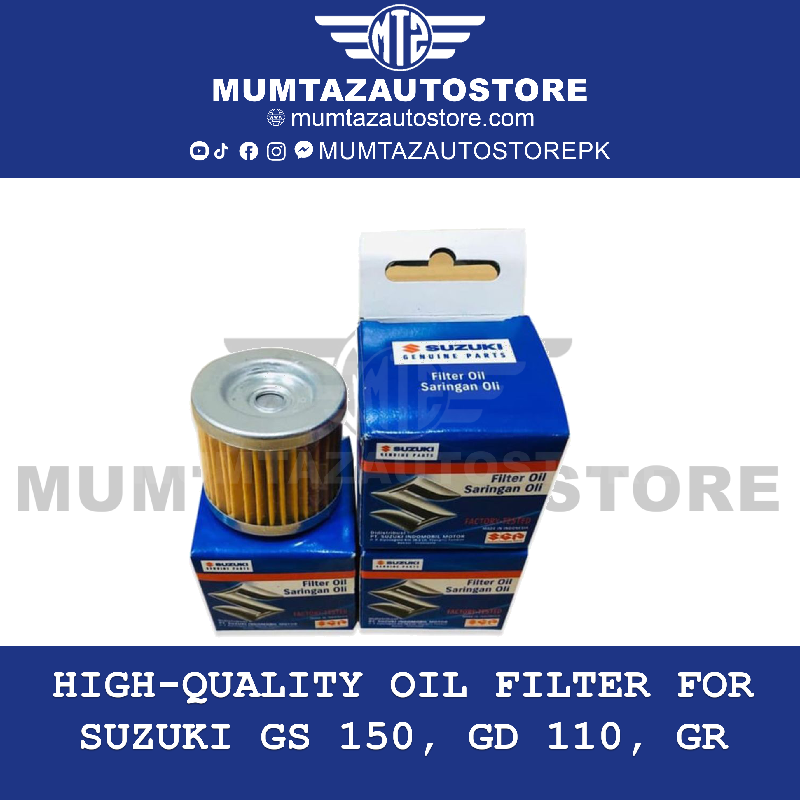 High-Quality Oil Filter for Suzuki GS 150, GD 110, GR 150cc Motorcycles