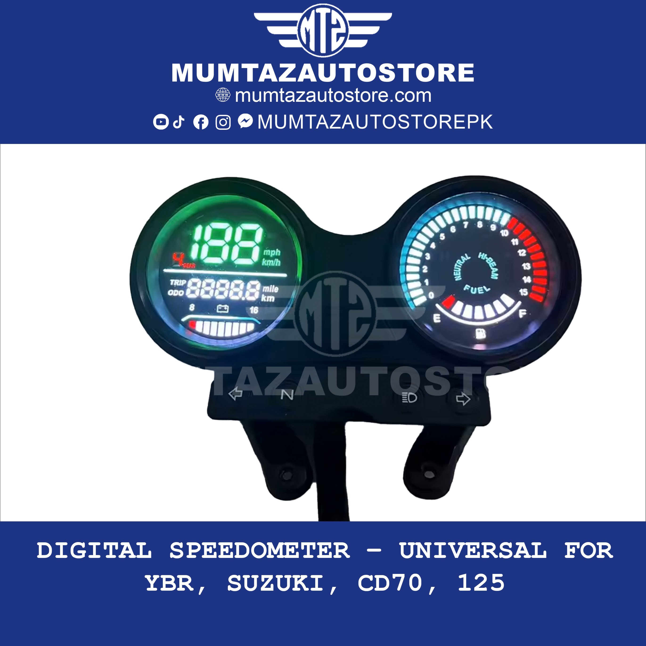 Digital Speedometer – Universal for YBR, Suzuki, CD70, 125