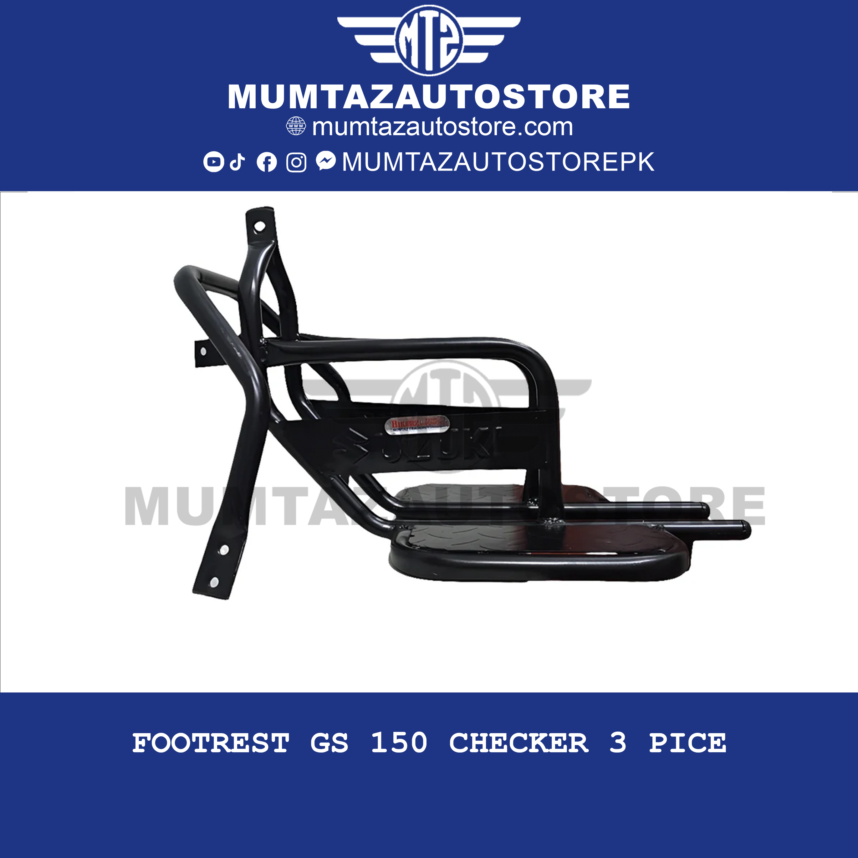 Footrest GS 150 checker 3 pice