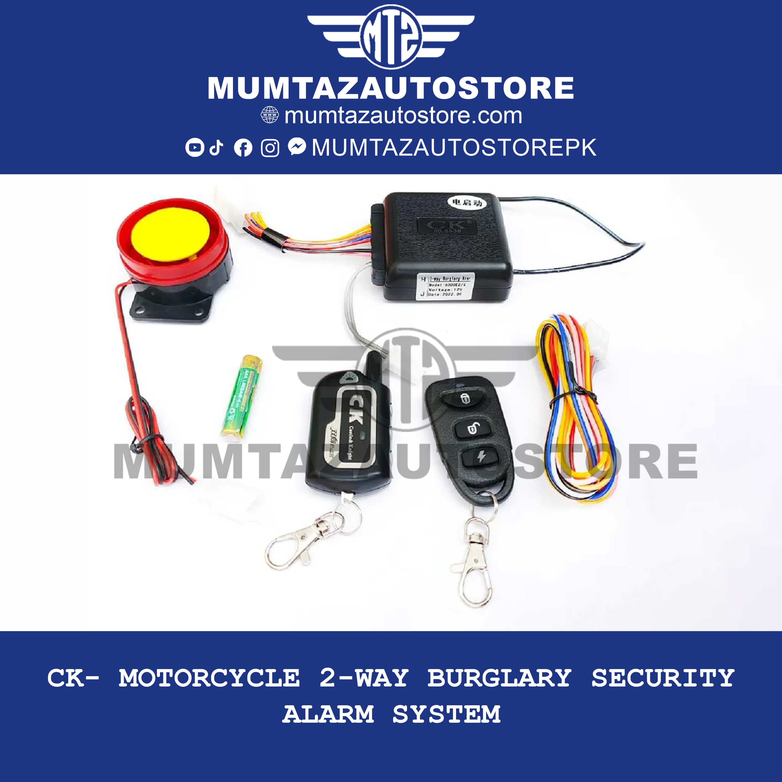 CK- Motorcycle 2-Way Burglary Security Alarm System