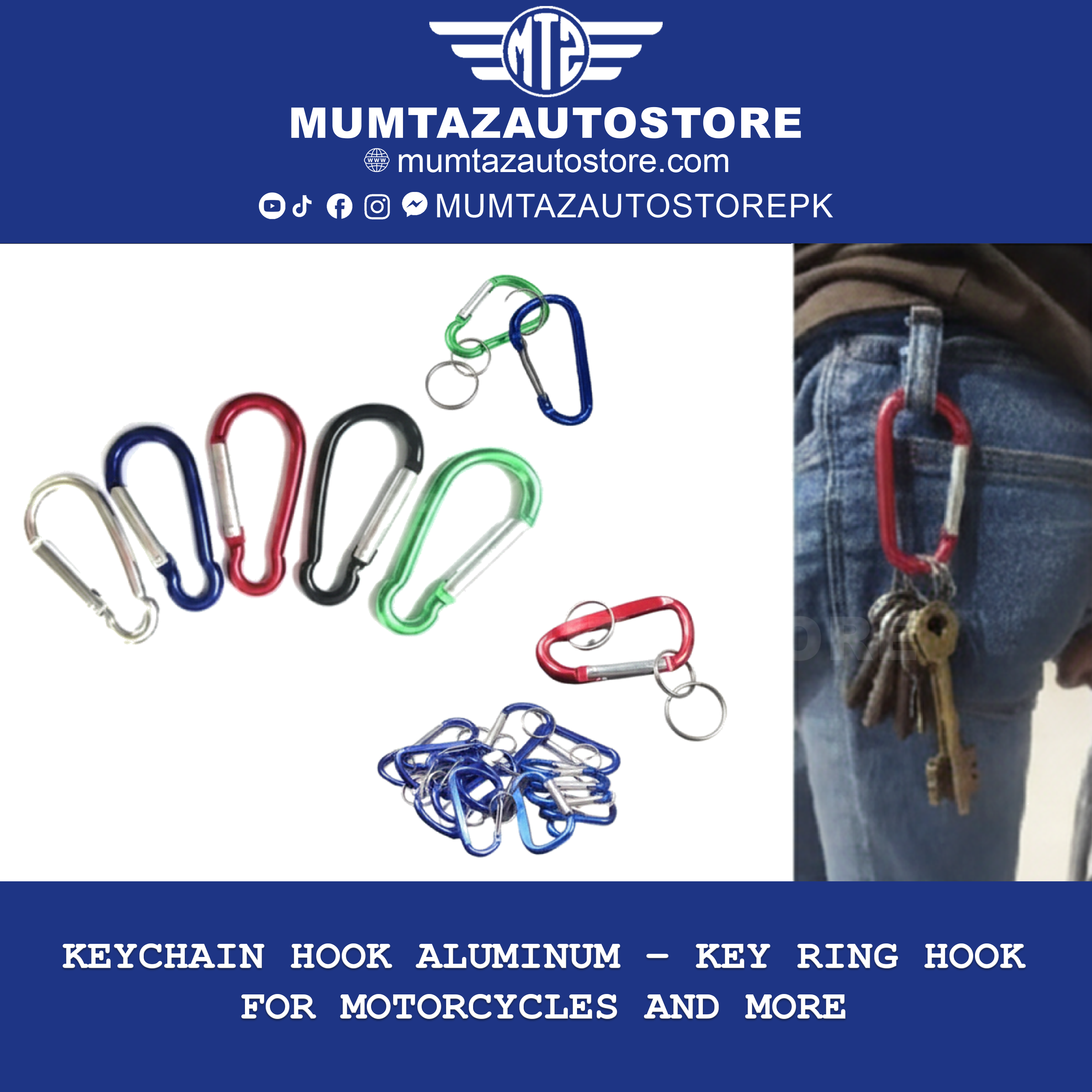 Keychain Hook Aluminum – Key Ring Hook for Motorcycles and More