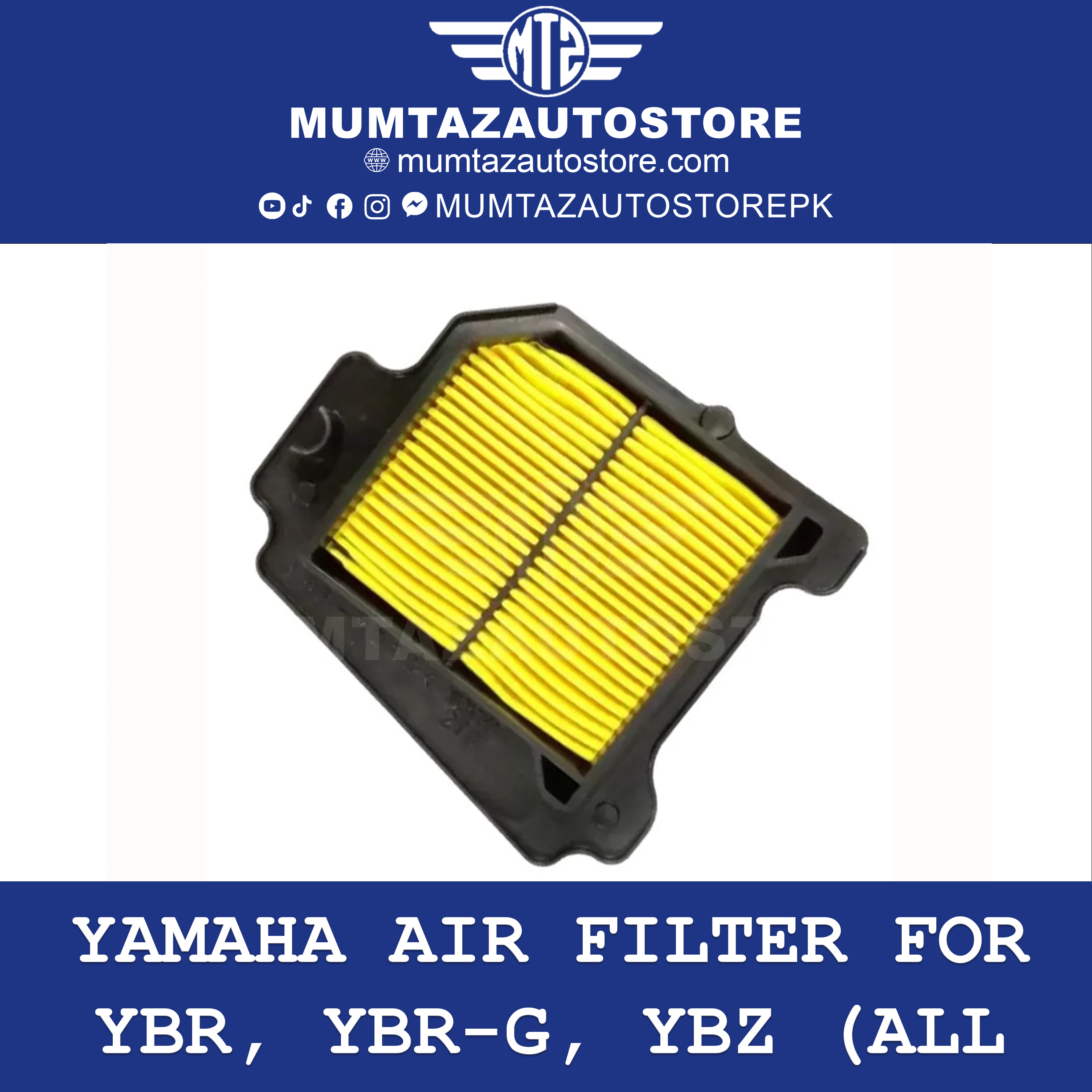Yamaha Air Filter for YBR, YBR-G, YBZ (All Models)