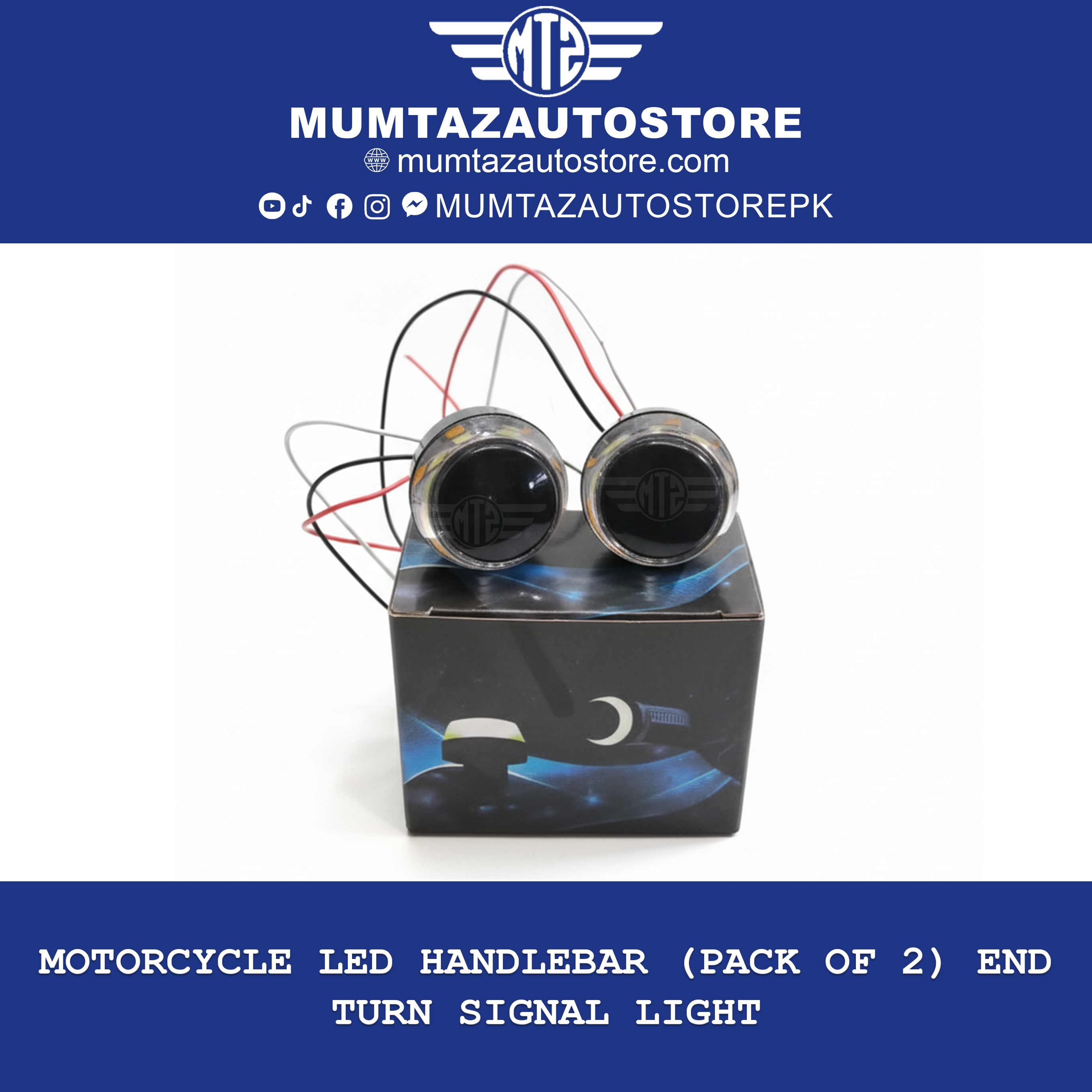 Motorcycle LED Handlebar (Pack of 2) End Turn Signal Light / 2PCS DC 12V LED Bar End Light Handlebar Indicator / Light Blinker Handle Bar Grip / End Light