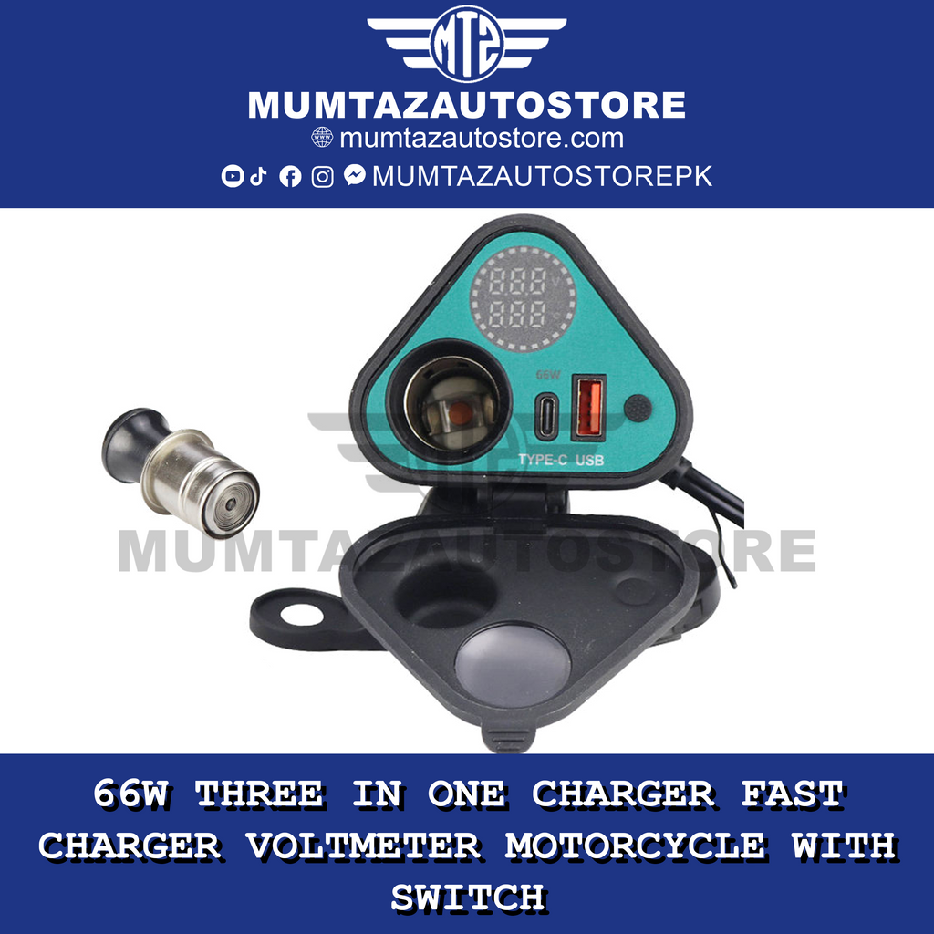 66W Three in One Charger Fast Charger Voltmeter Motorcycle with Switch