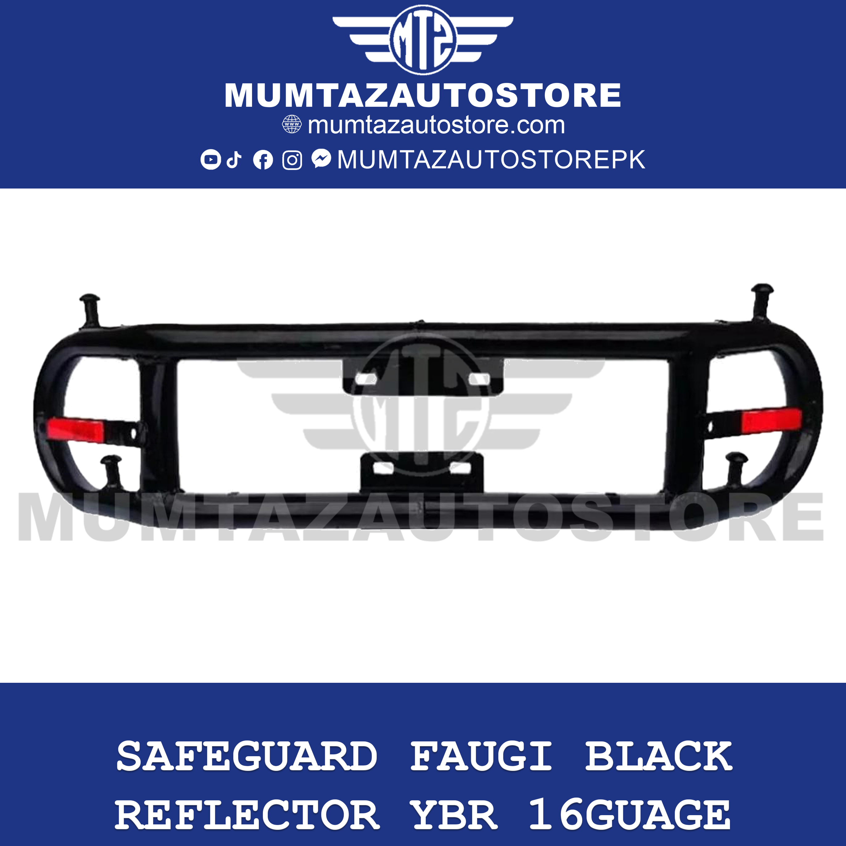 Safeguard Faugi Black Reflector YBR 16Guage