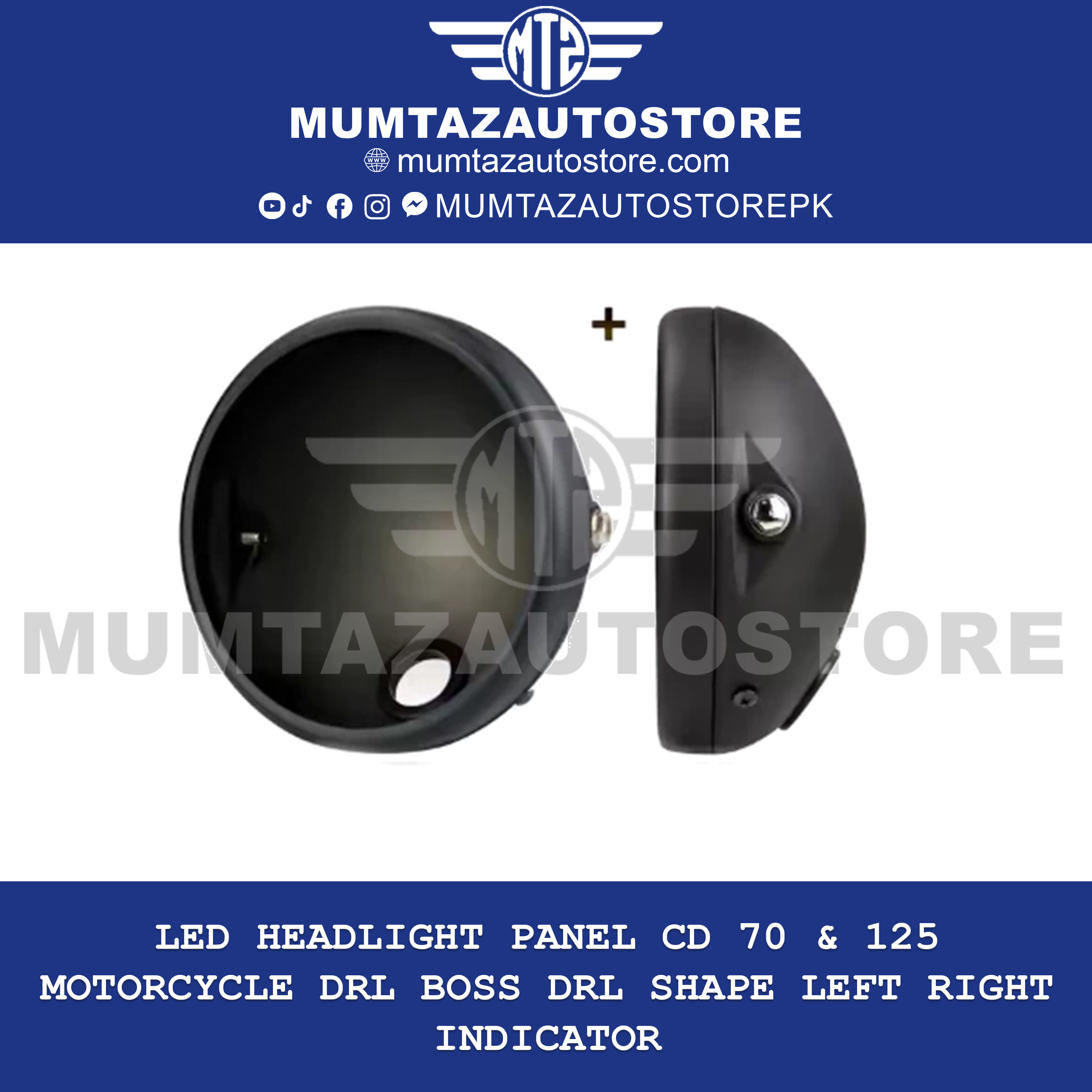 Headlight Housing 7 Inch LED Panel – Beam Bucket – Metal Handi – Rear Shell – Side Mount Casing