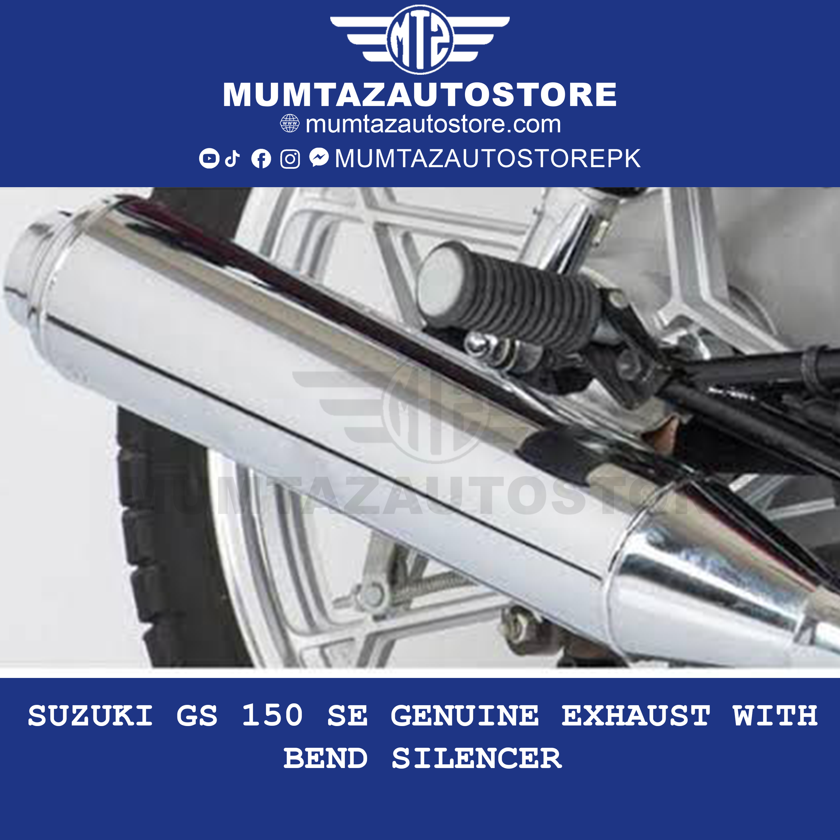 Suzuki GS 150 SE Genuine Exhaust with Bend Silencer