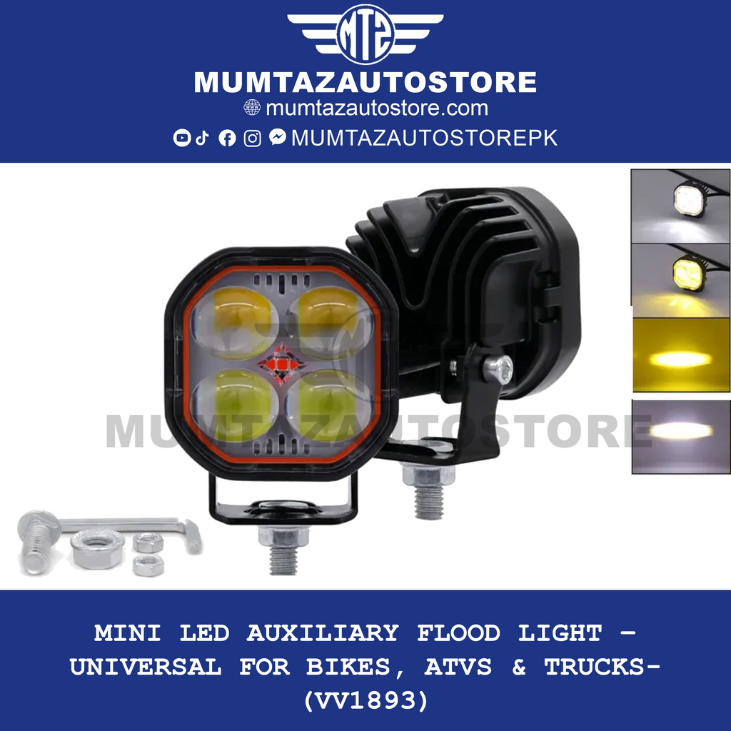 Mini LED Auxiliary Flood Light – Universal for Bikes, ATVs & Trucks- (VV1893)