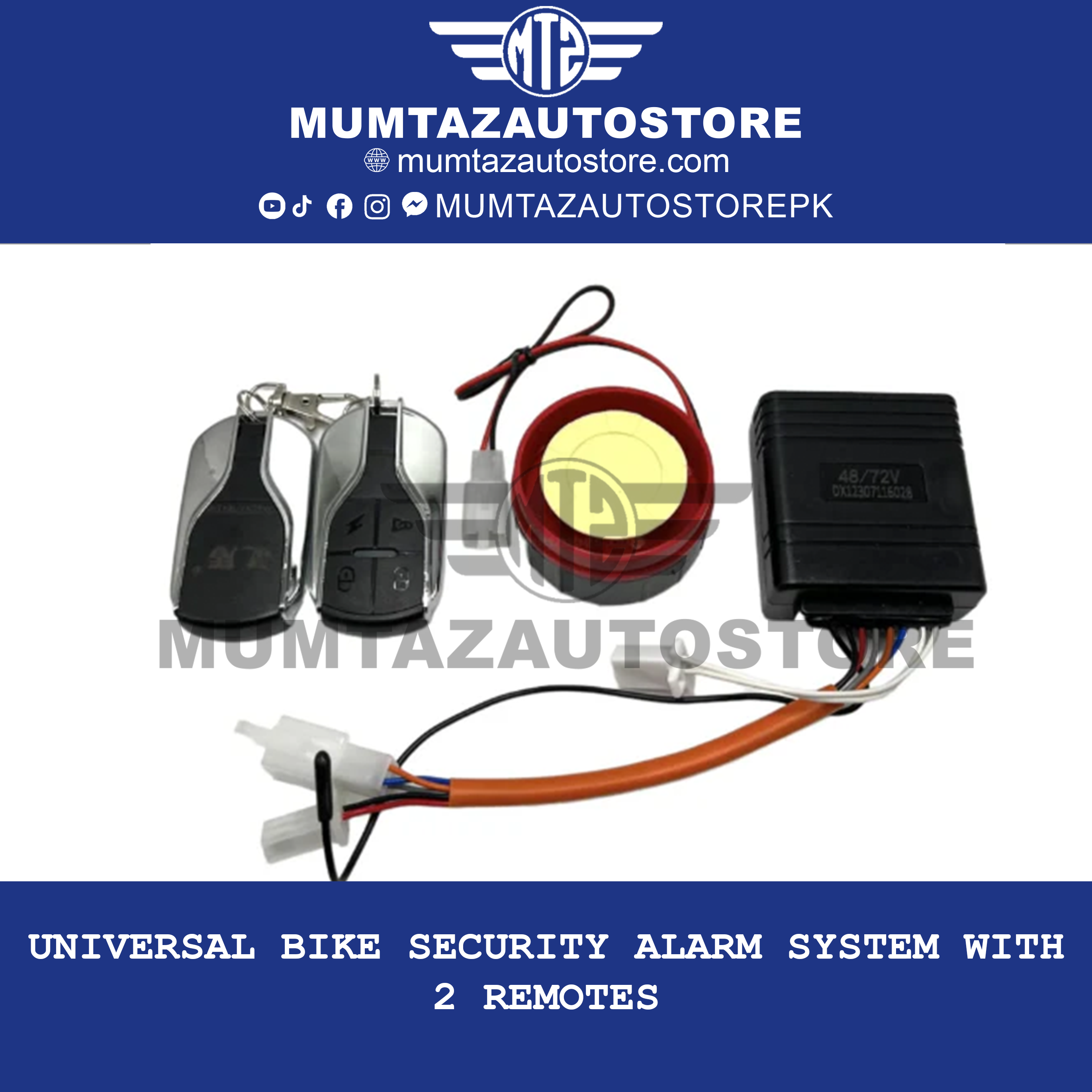 Universal Bike Security Alarm System With 2 Remotes