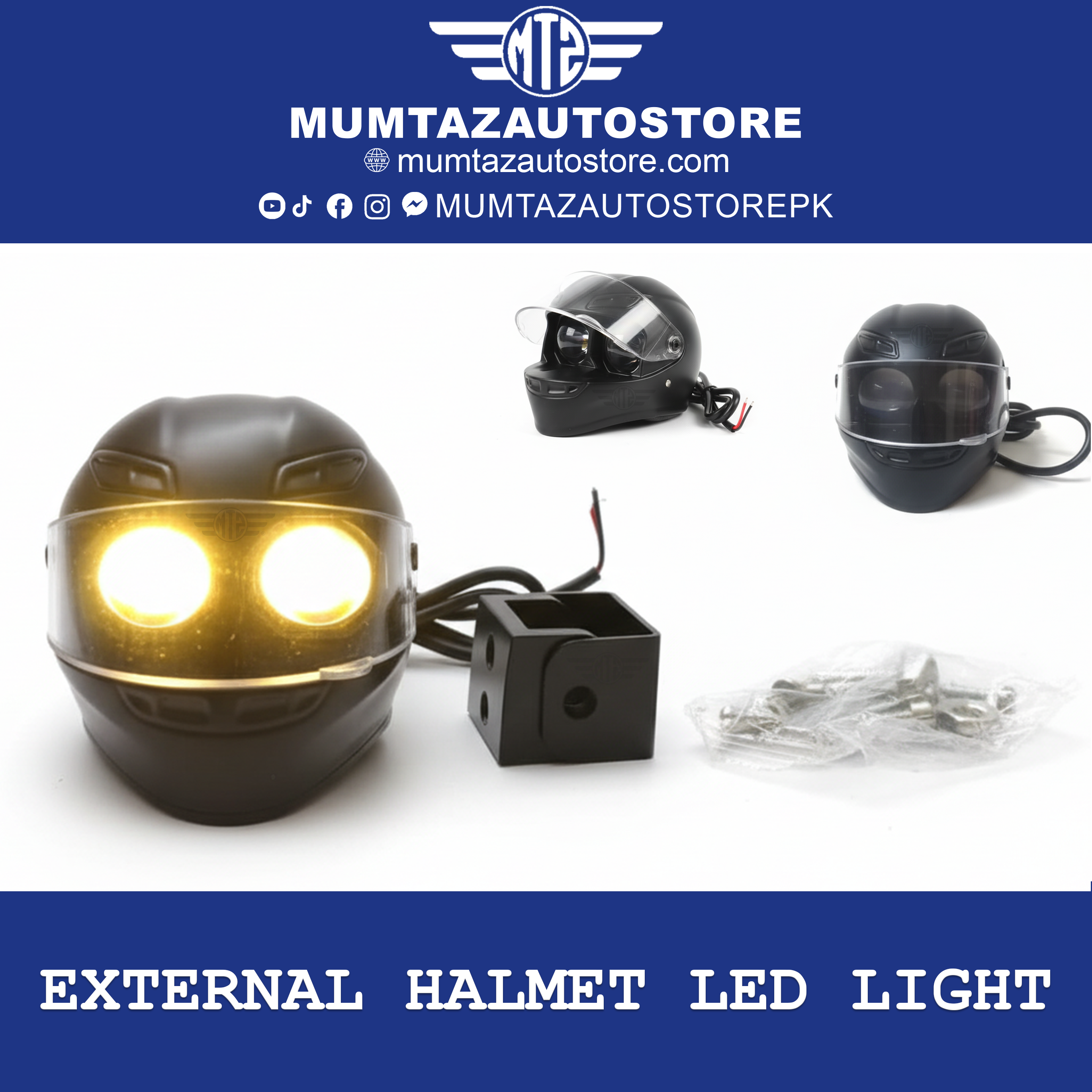 Motorcycle External Helmet Shape LED Light