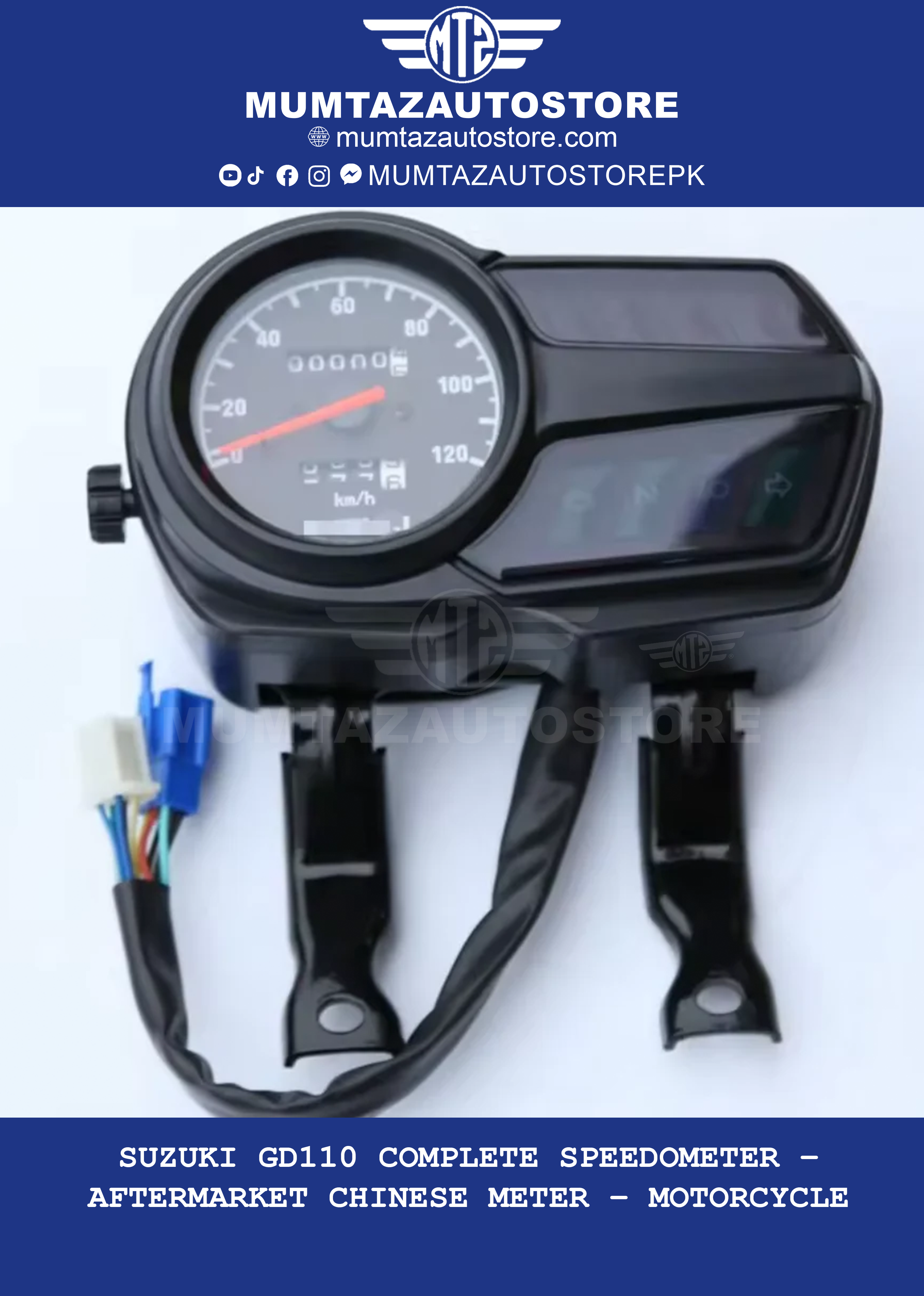 Suzuki GD110 Complete Speedometer – Aftermarket Chinese Meter – Motorcycle