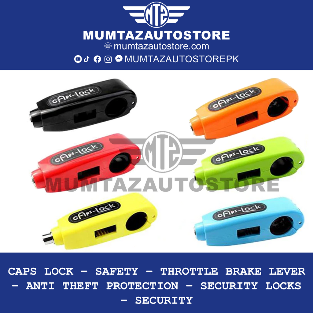 Caps Lock – Safety – Throttle Brake Lever – Anti Theft Protection – Security Locks – Security