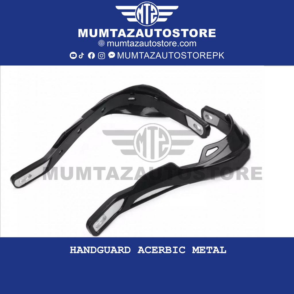 Universal Motorcycle Hand Guard – Windproof Handlebar Protector for 125cc+ Bikes – Black with Yellow Line