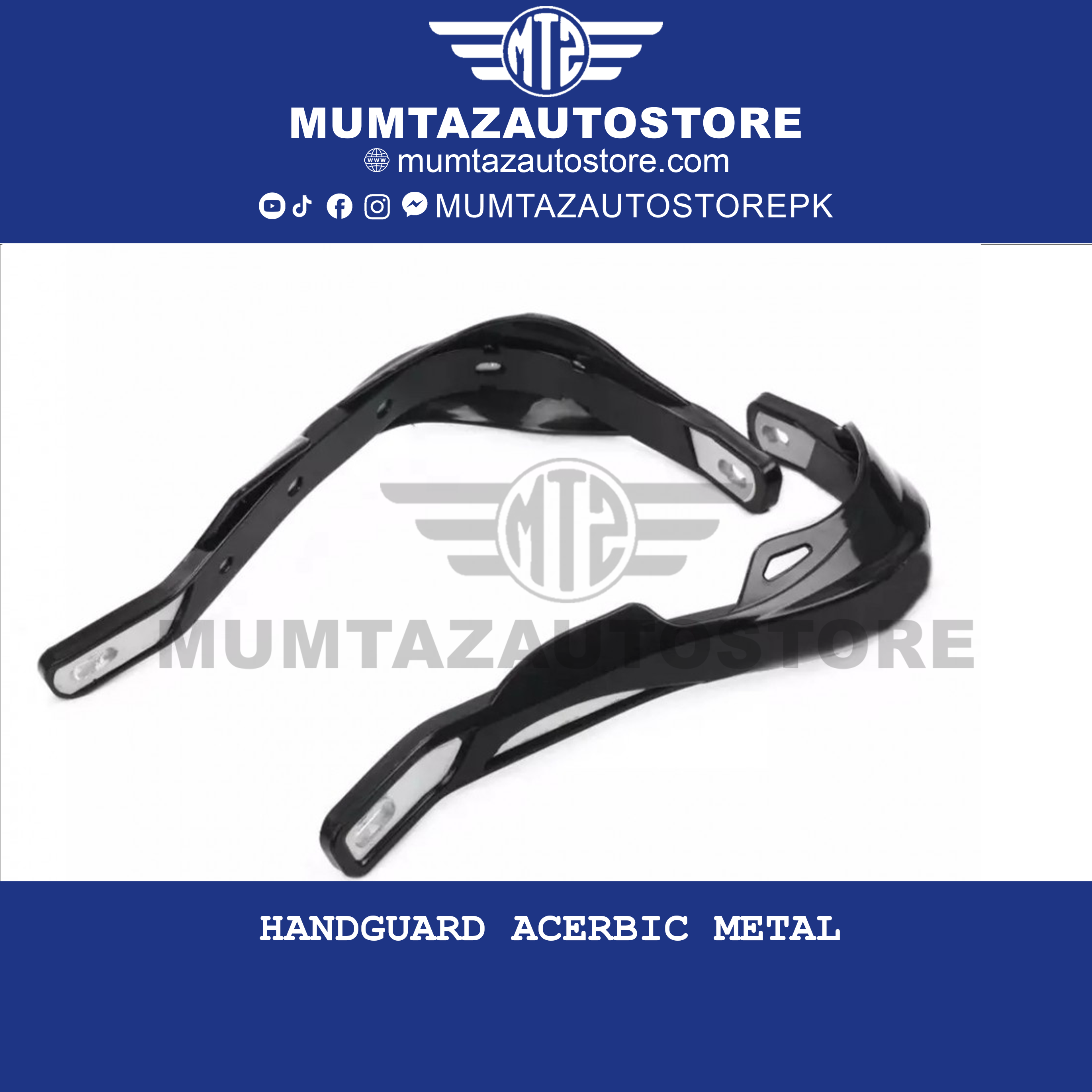 Universal Motorcycle Hand Guard – Windproof Handlebar Protector for 125cc+ Bikes – Black with Yellow Line