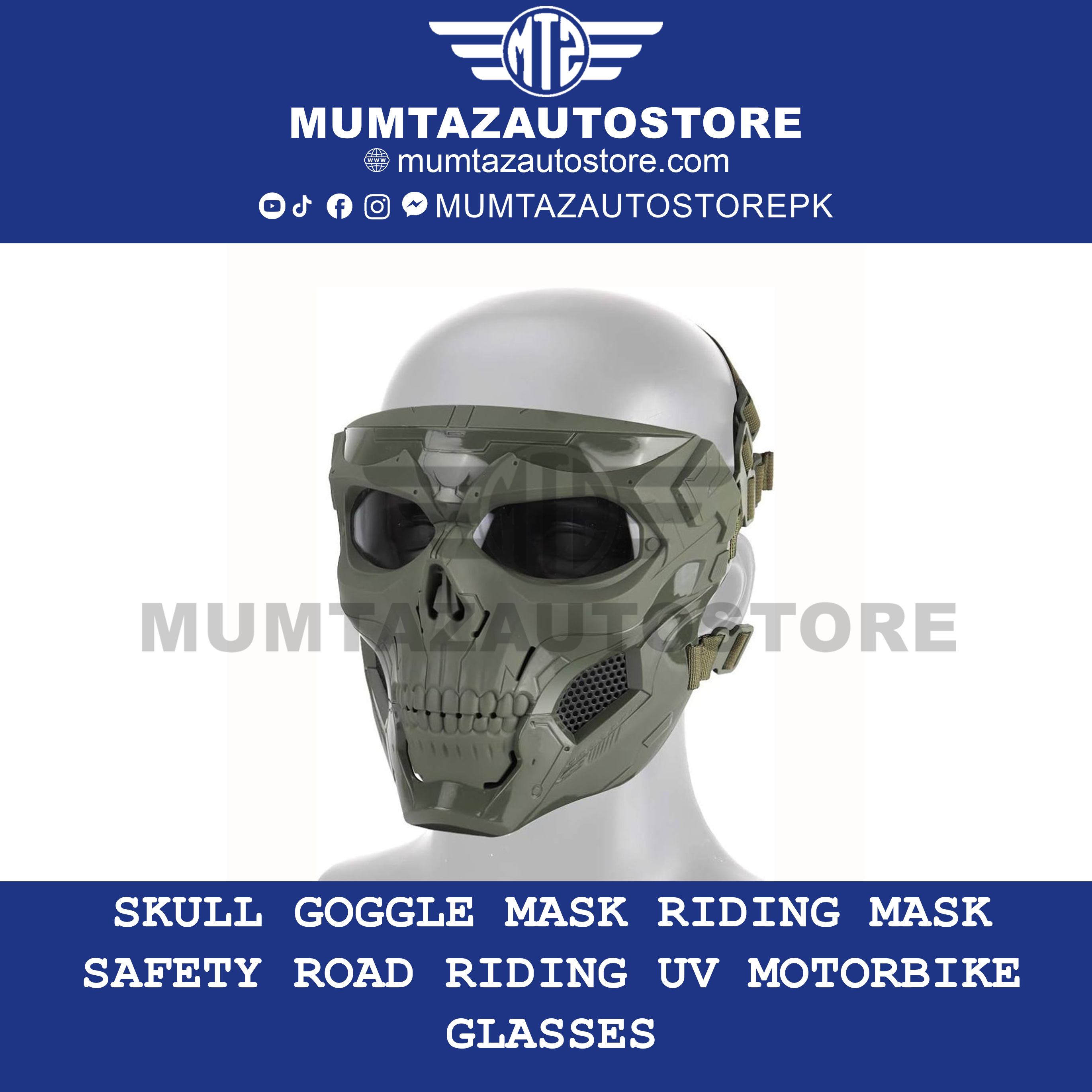 Outamateur Skull Goggle Mask Riding Mask Safety Road Riding UV Motorbike Glasses