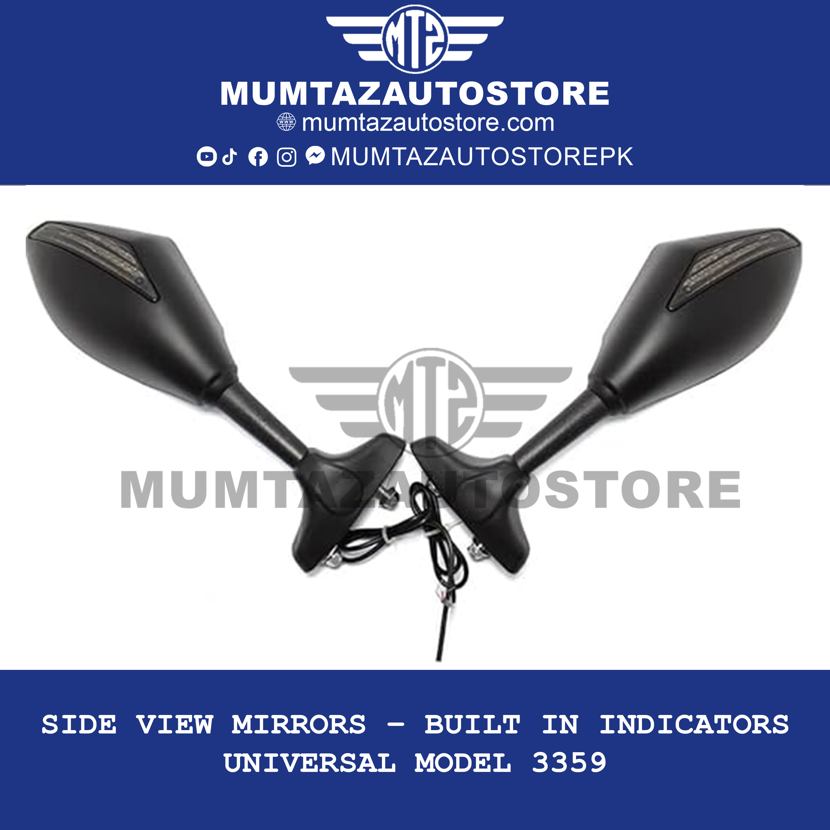 Side View Mirrors – Built In Indicators  Universal Model 3359