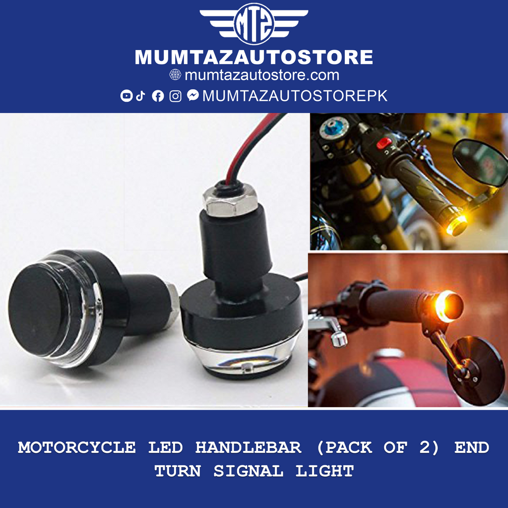 Motorcycle LED Handlebar (Pack of 2) End Turn Signal Light / 2PCS DC 12V LED Bar End Light Handlebar Indicator / Light Blinker Handle Bar Grip / End Light