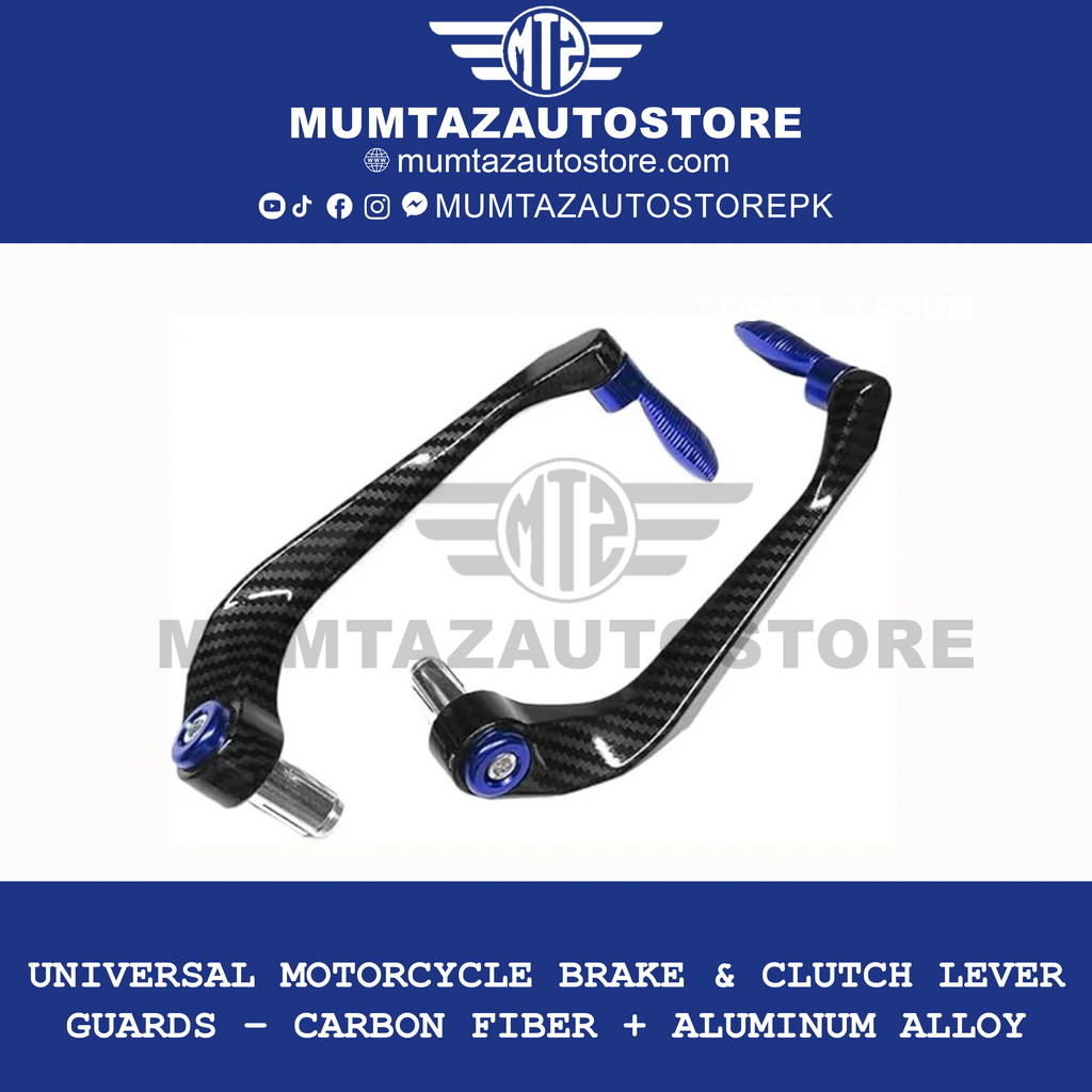 Universal Motorcycle Brake & Clutch Lever Guards – Carbon Fiber + Aluminum Alloy