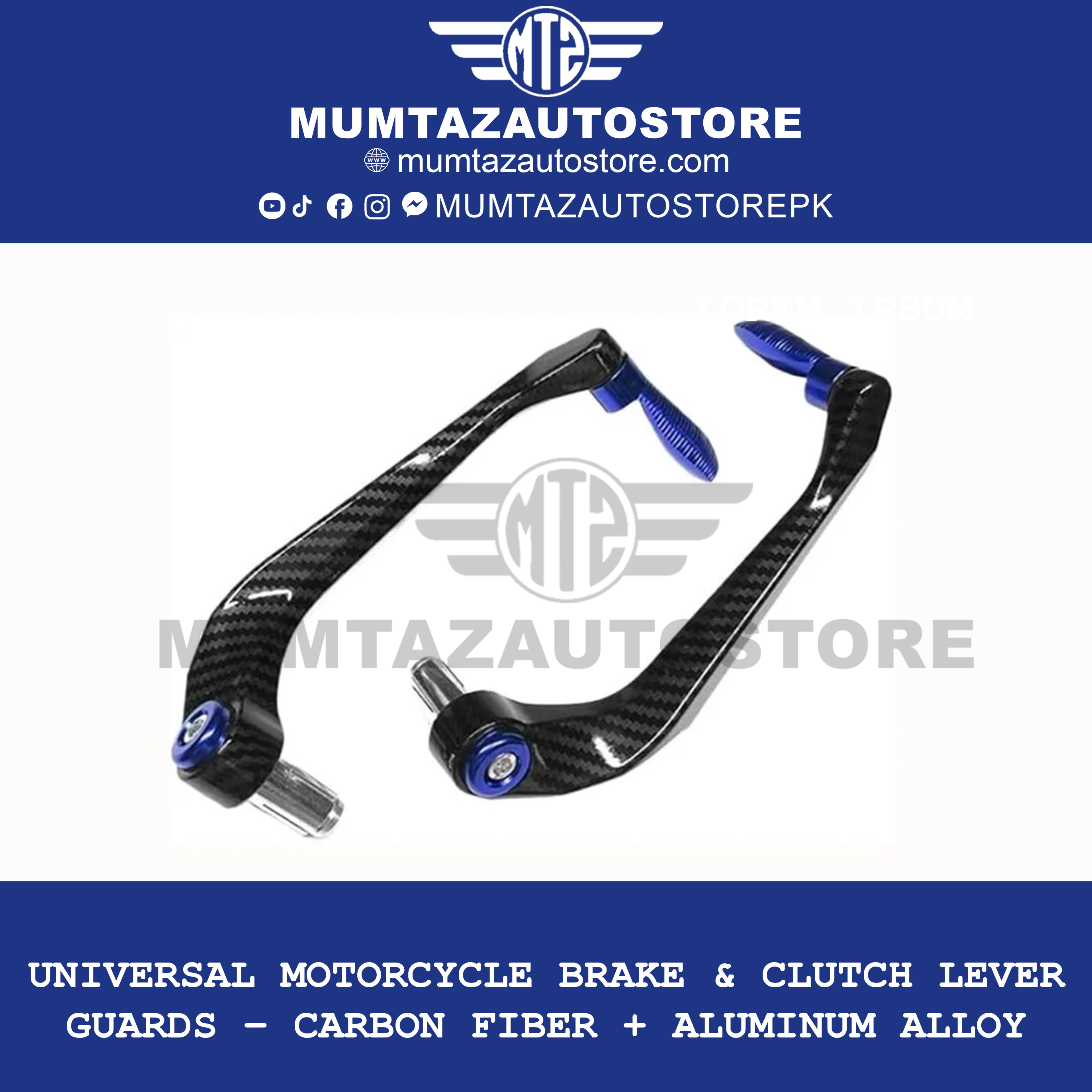 Universal Motorcycle Brake & Clutch Lever Guards – Carbon Fiber + Aluminum Alloy
