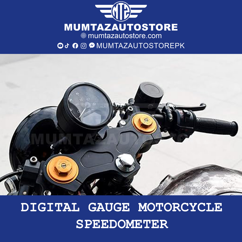Digital Gauge Motorcycle Speedometer/Tachometer/Odometer MPH KM/H Universal with Multi-Function Indicator Light Display Black