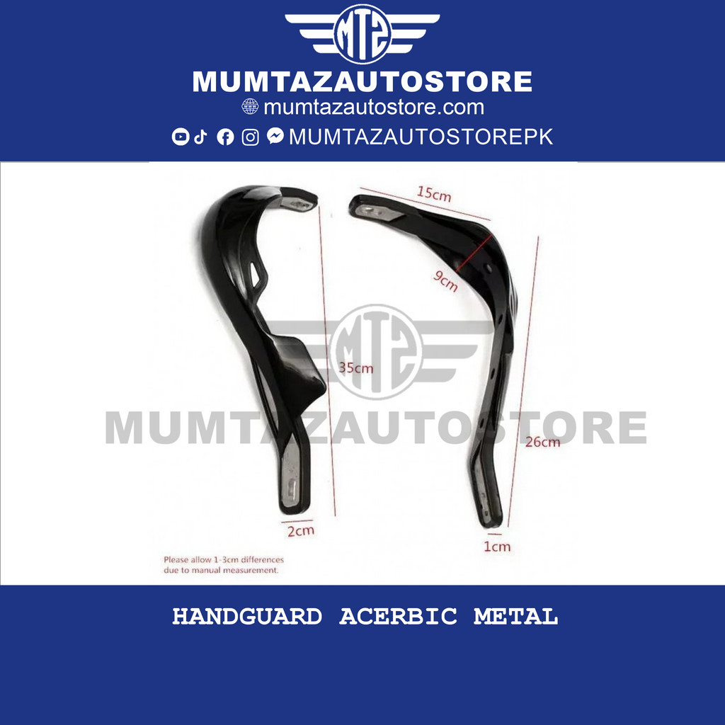 Universal Motorcycle Hand Guard – Windproof Handlebar Protector for 125cc+ Bikes – Black with Yellow Line