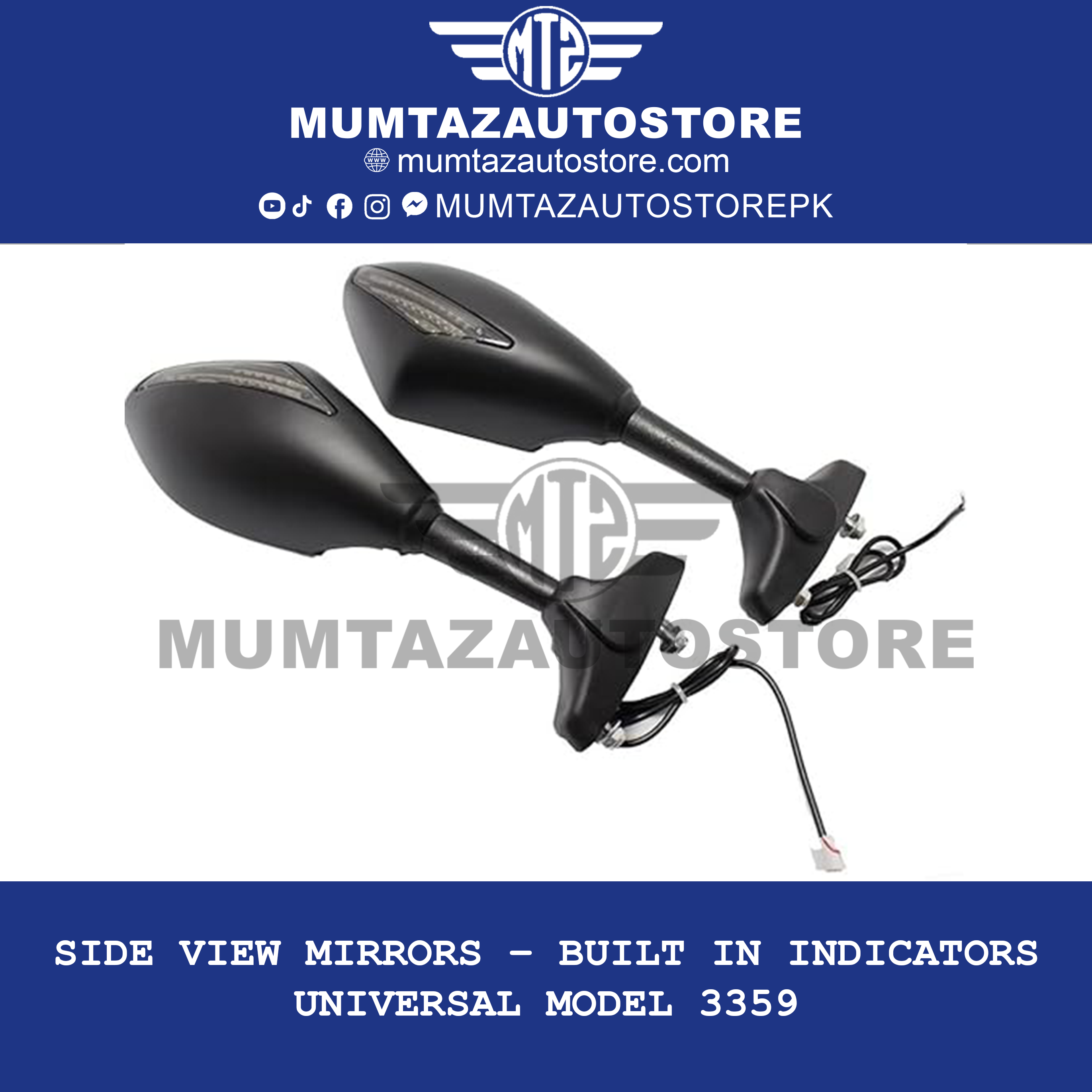 Side View Mirrors – Built In Indicators  Universal Model 3359