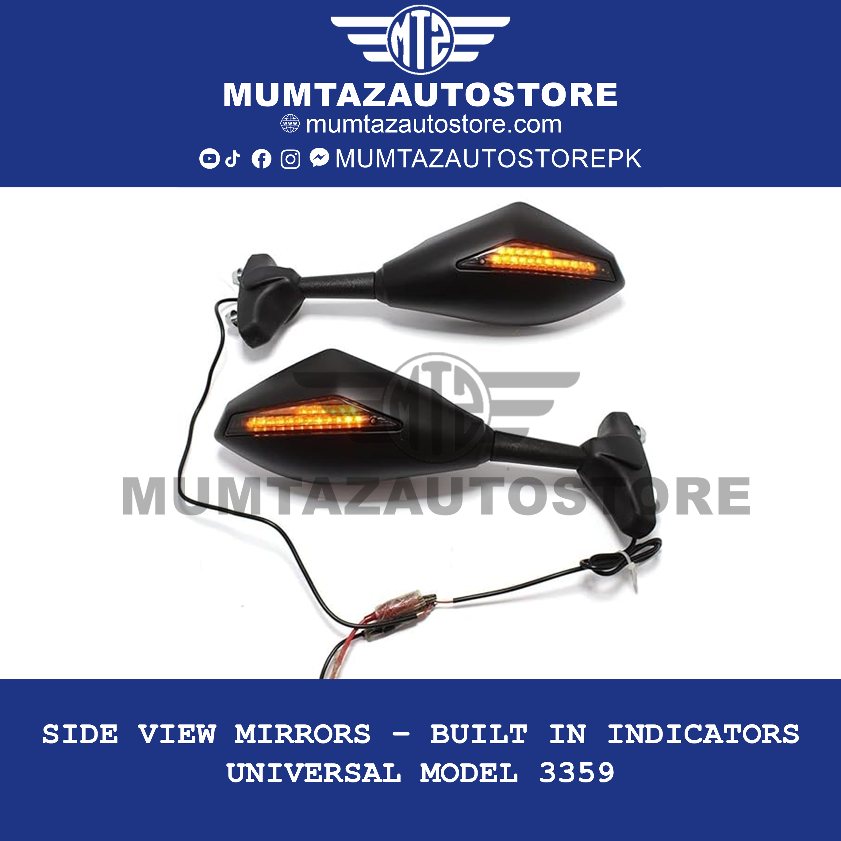 Side View Mirrors – Built In Indicators  Universal Model 3359