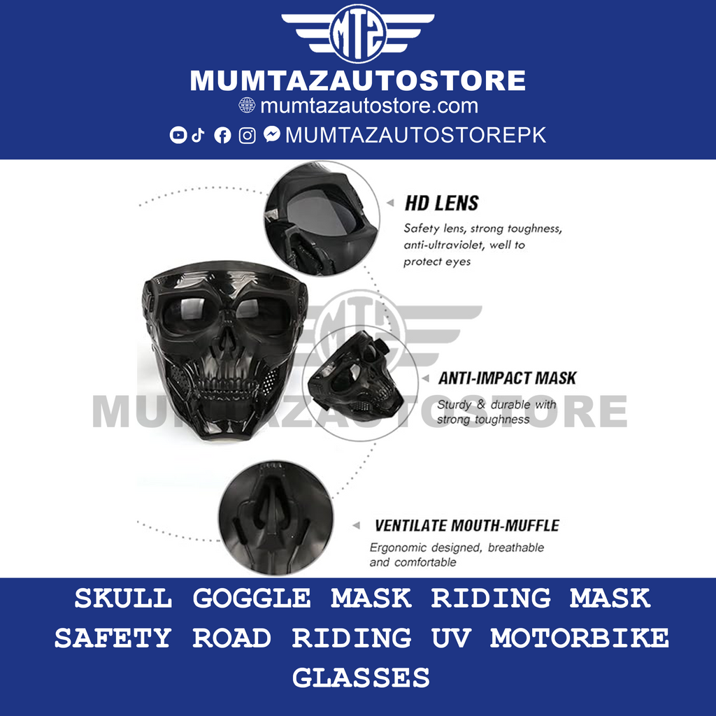 Outamateur Skull Goggle Mask Riding Mask Safety Road Riding UV Motorbike Glasses