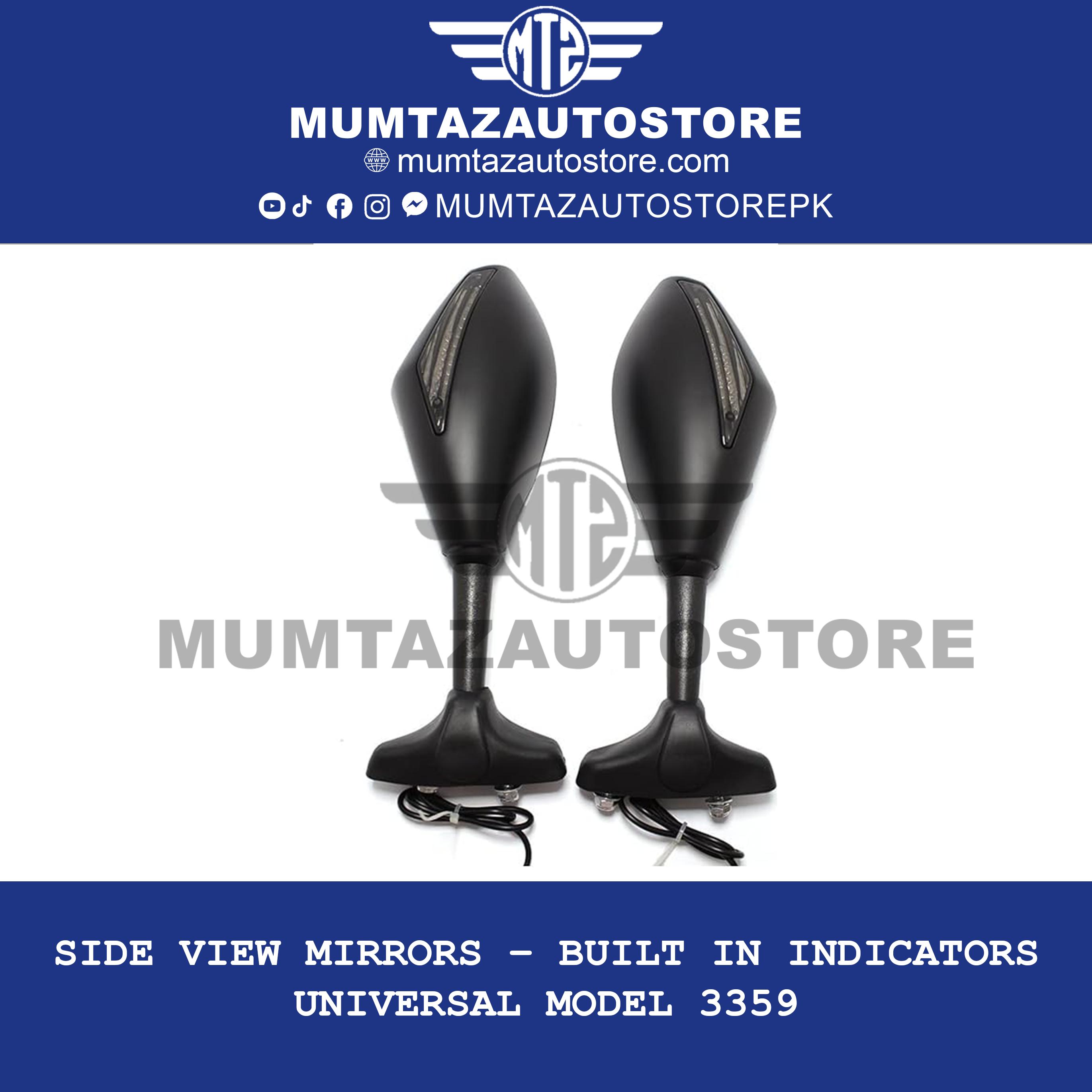 Side View Mirrors – Built In Indicators  Universal Model 3359