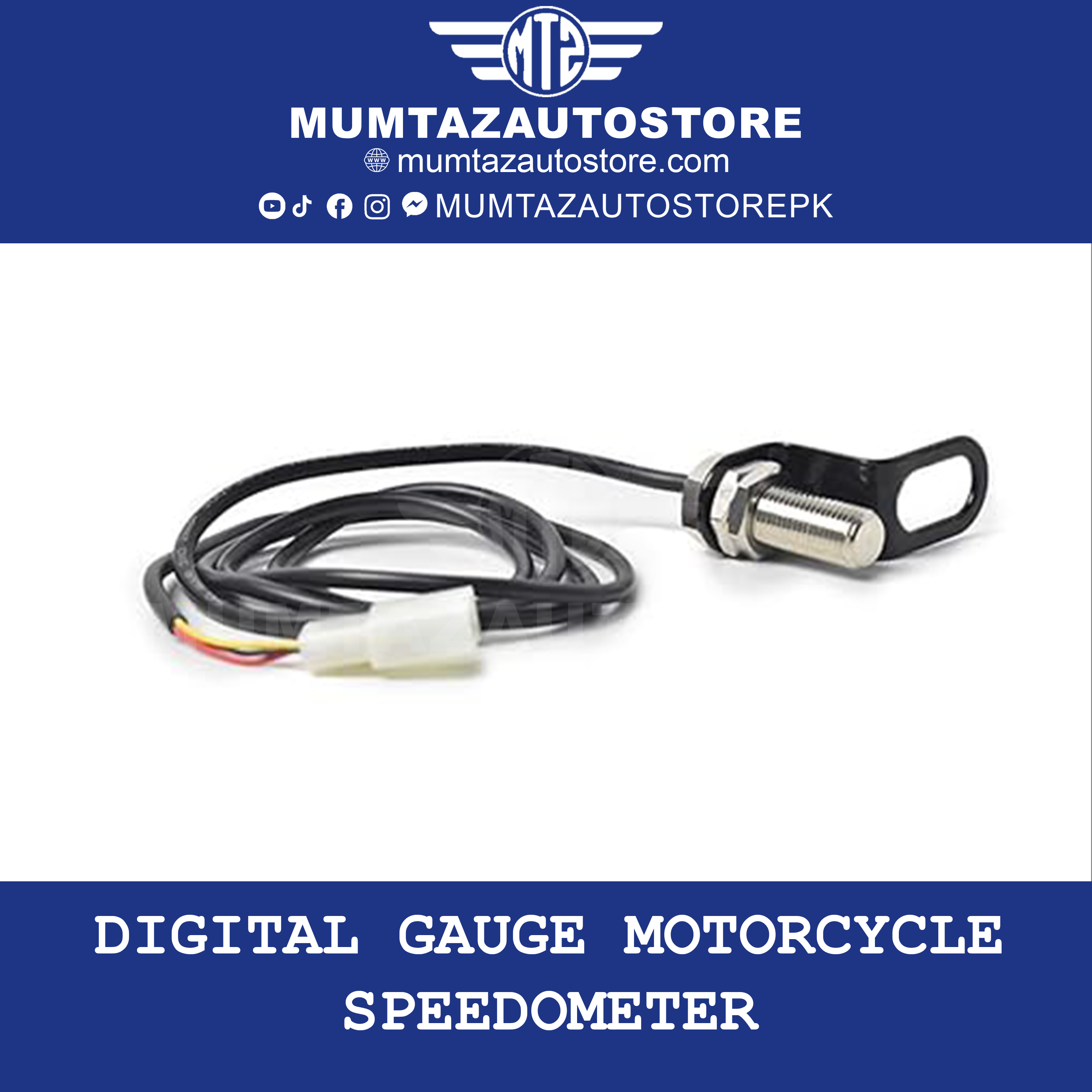 Digital Gauge Motorcycle Speedometer/Tachometer/Odometer MPH KM/H Universal with Multi-Function Indicator Light Display Black