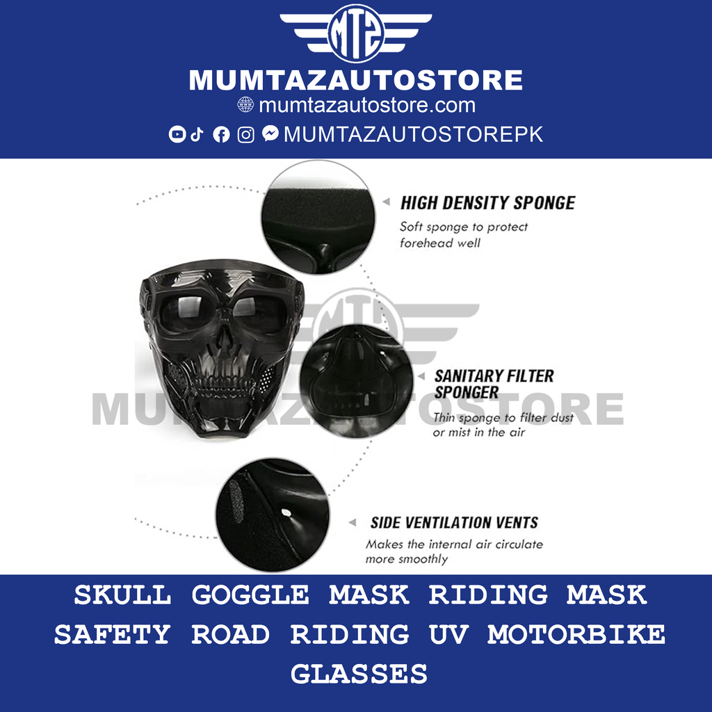 Outamateur Skull Goggle Mask Riding Mask Safety Road Riding UV Motorbike Glasses