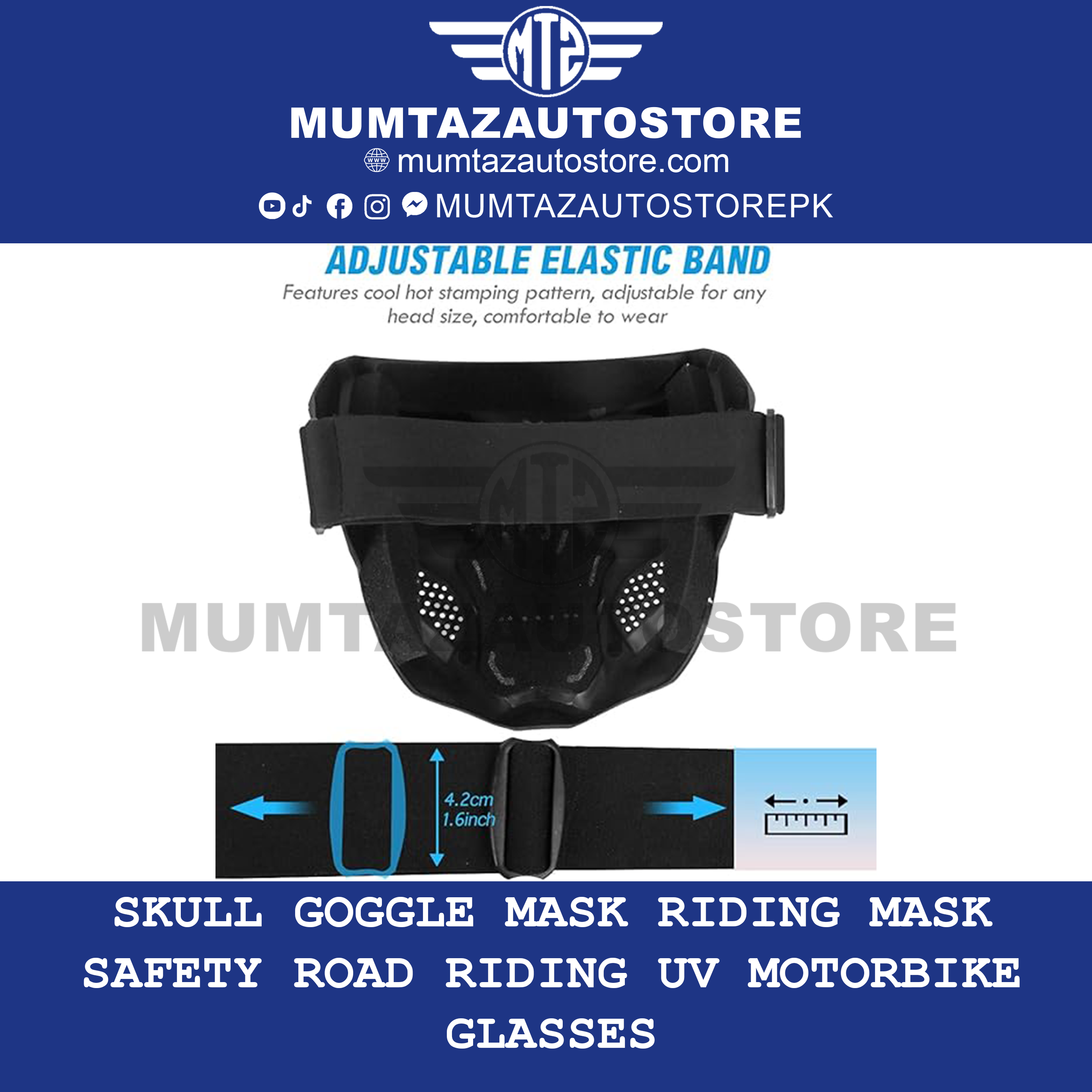 Outamateur Skull Goggle Mask Riding Mask Safety Road Riding UV Motorbike Glasses