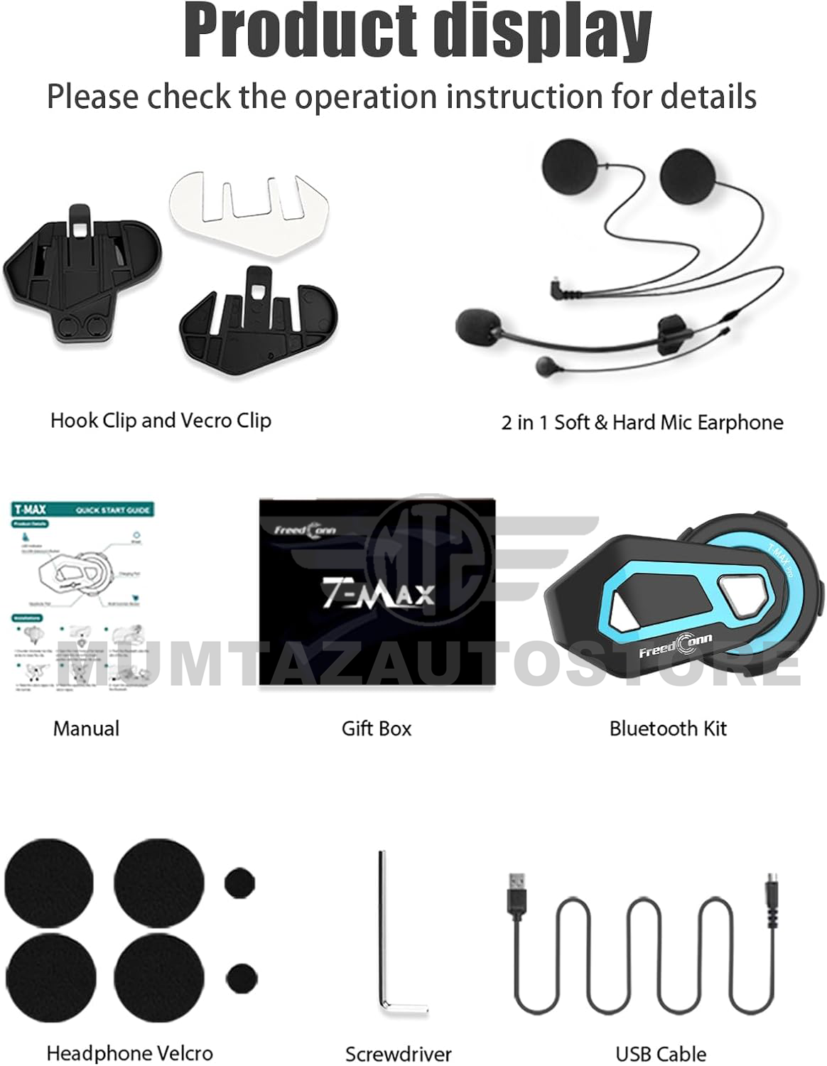 FreedConn T-MAX S Pro Motorcycle Bluetooth Headset  Communication Systems