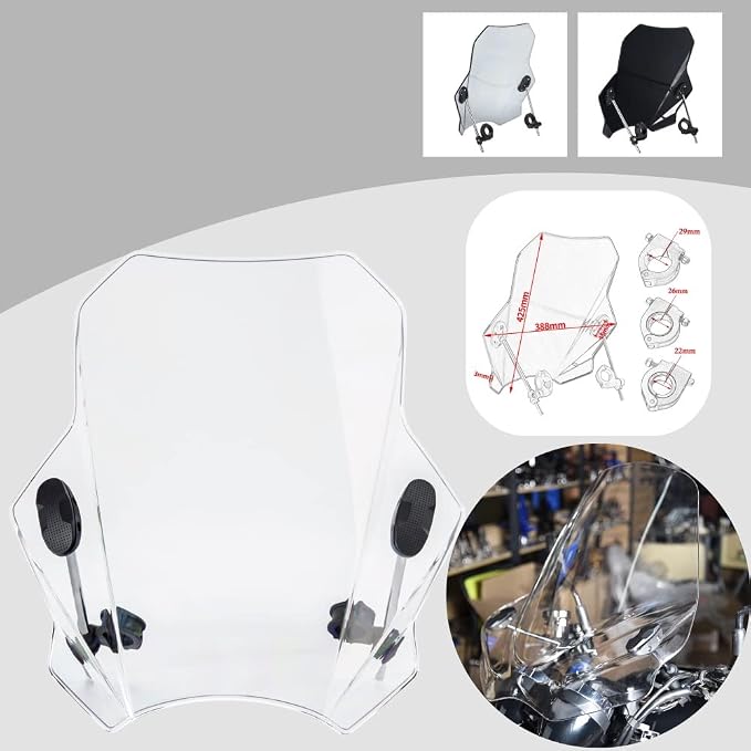 Long Windshield Glass Visor — Universal Exterior Sun & Rain Guard