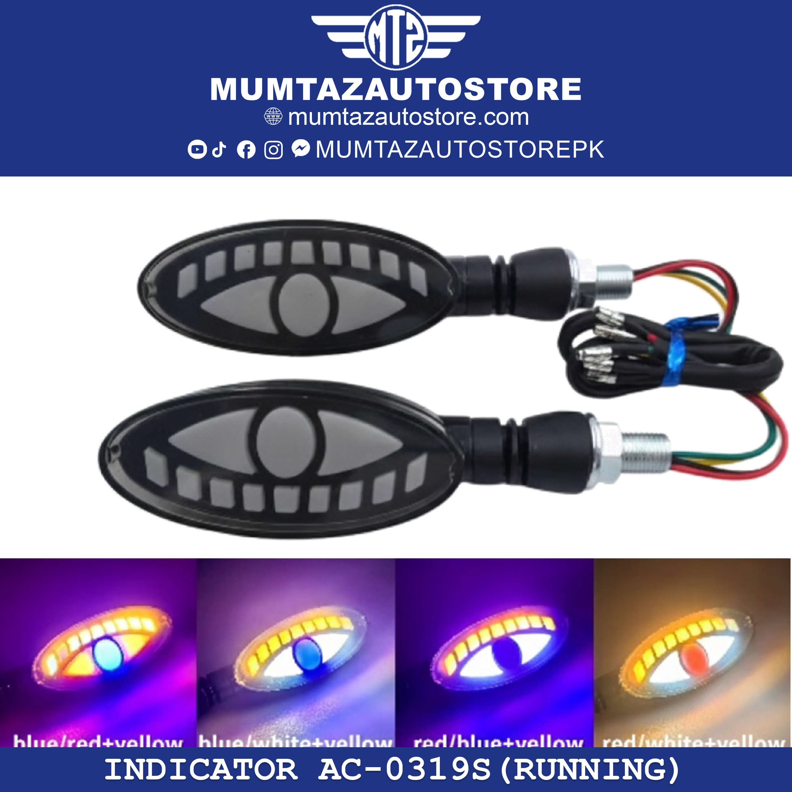 Motorcycle Indicator Running Light | LED Turn Signal DRL Universal AC-0319S