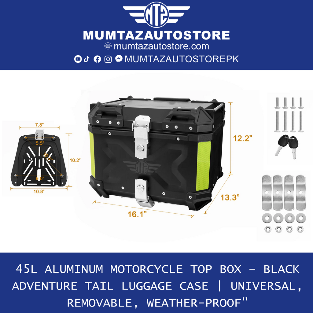 5L Motorcycle Tail Box – Detachable Aluminum Rear Luggage Trunk