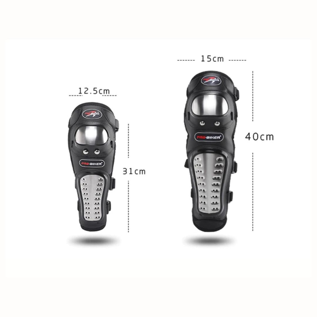 Pro-Biker HX-P15 Stainless Steel Elbow & Knee Guard Set  Adjustable Riding Gear Protectors