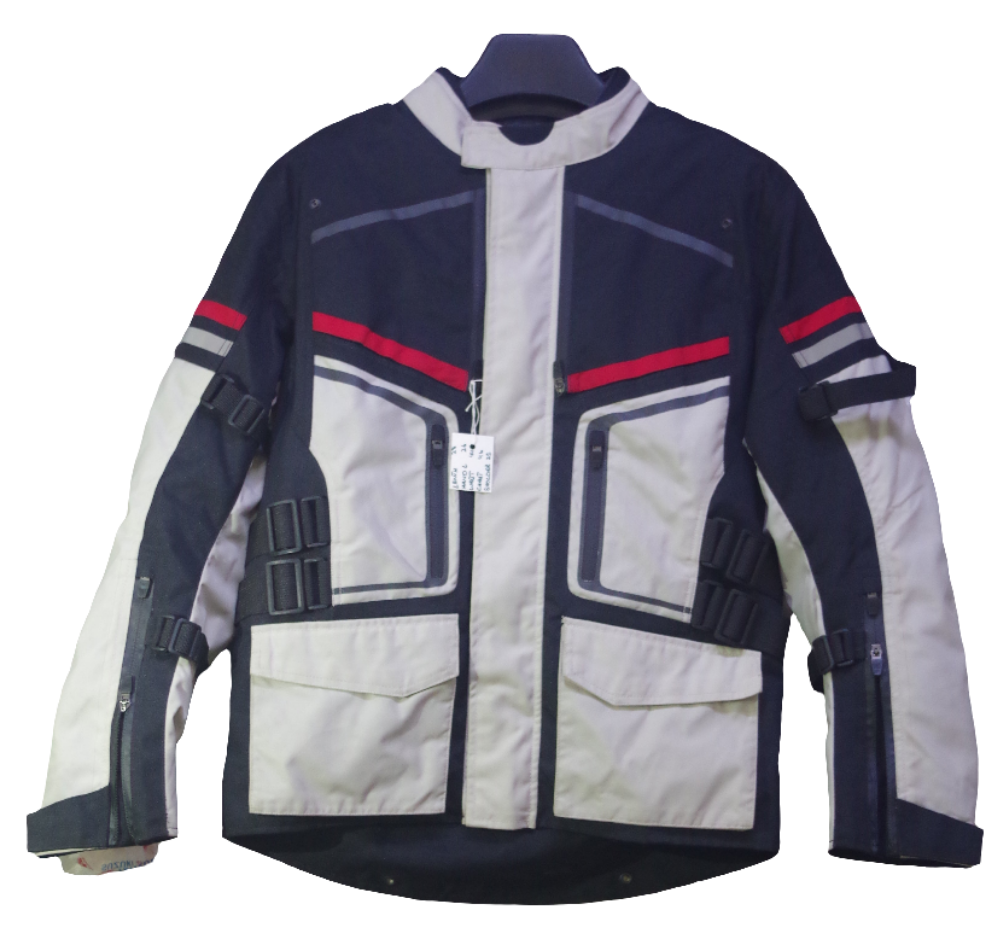 Riding Jacket off-white blue with Red line – Mumtaz Auto Store