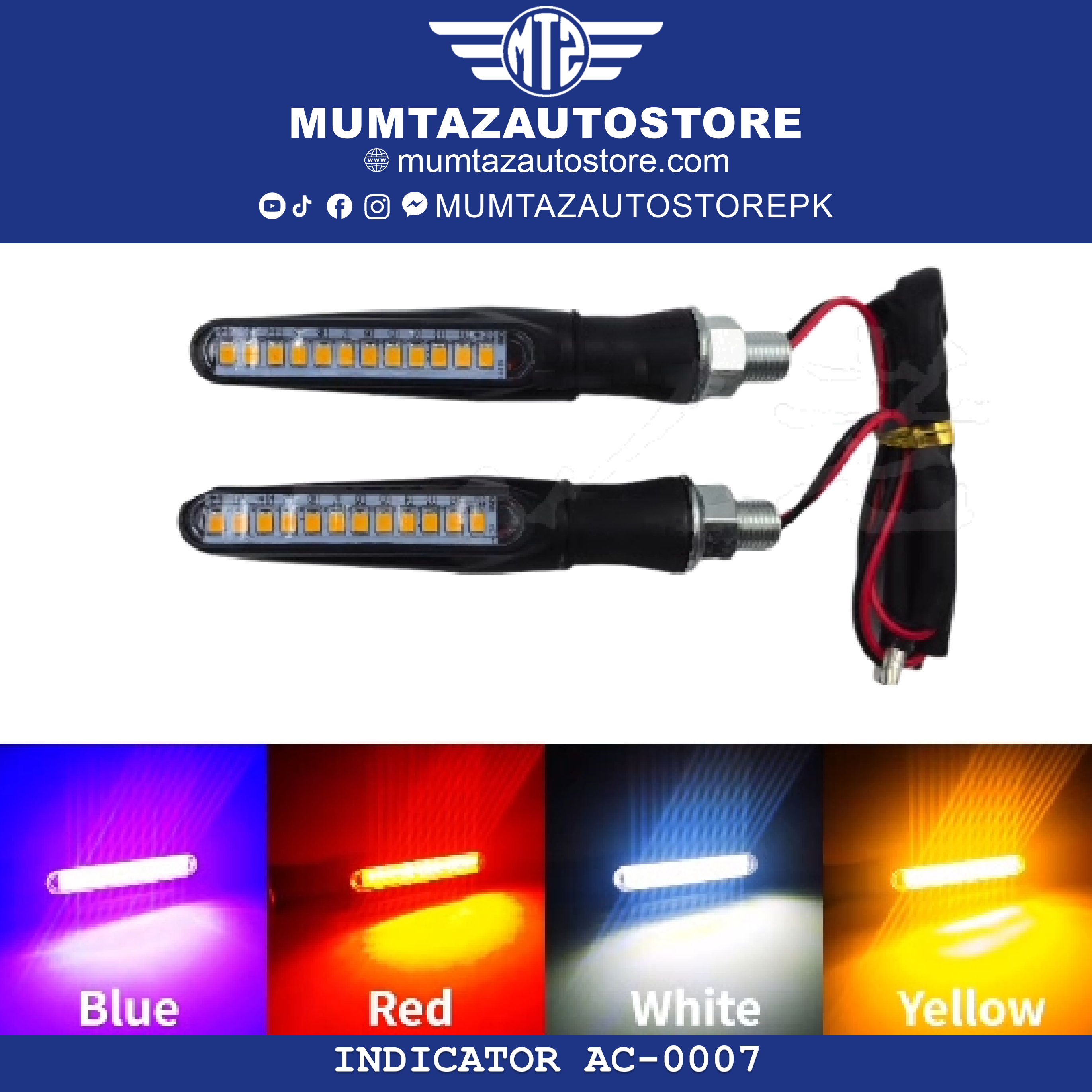 Motorcycle Indicator Running Light | LED Turn Signal DRL Universal Indicator Indicator AC-0007