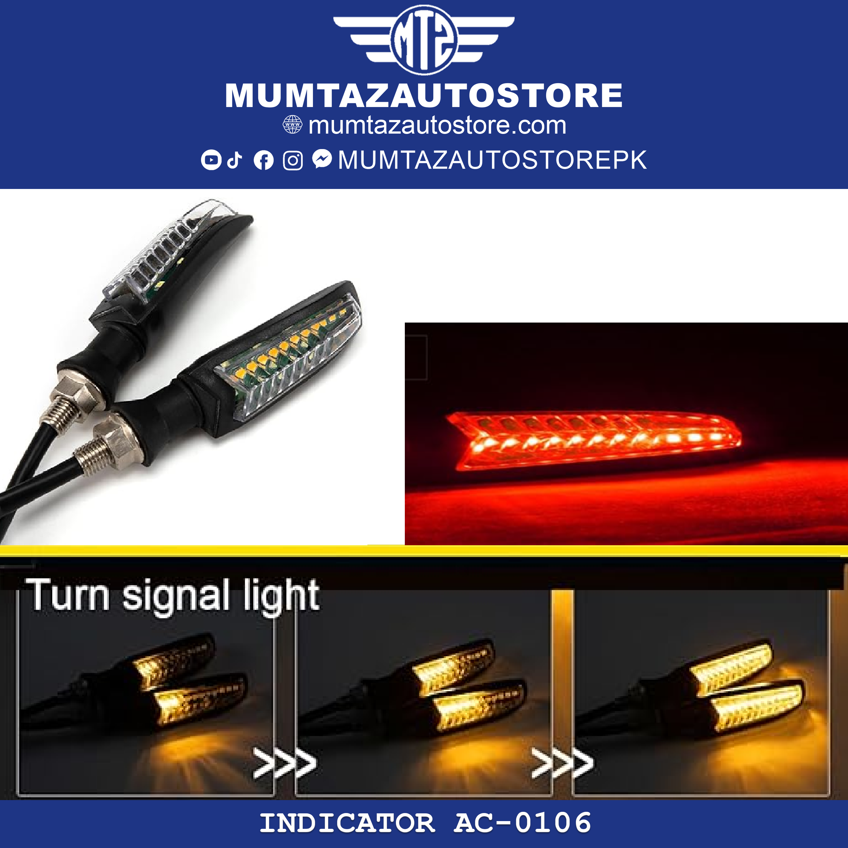 Motorcycle Indicator Running Light LED Turn Signal DRL Universal Indicator Indicator AC-0106