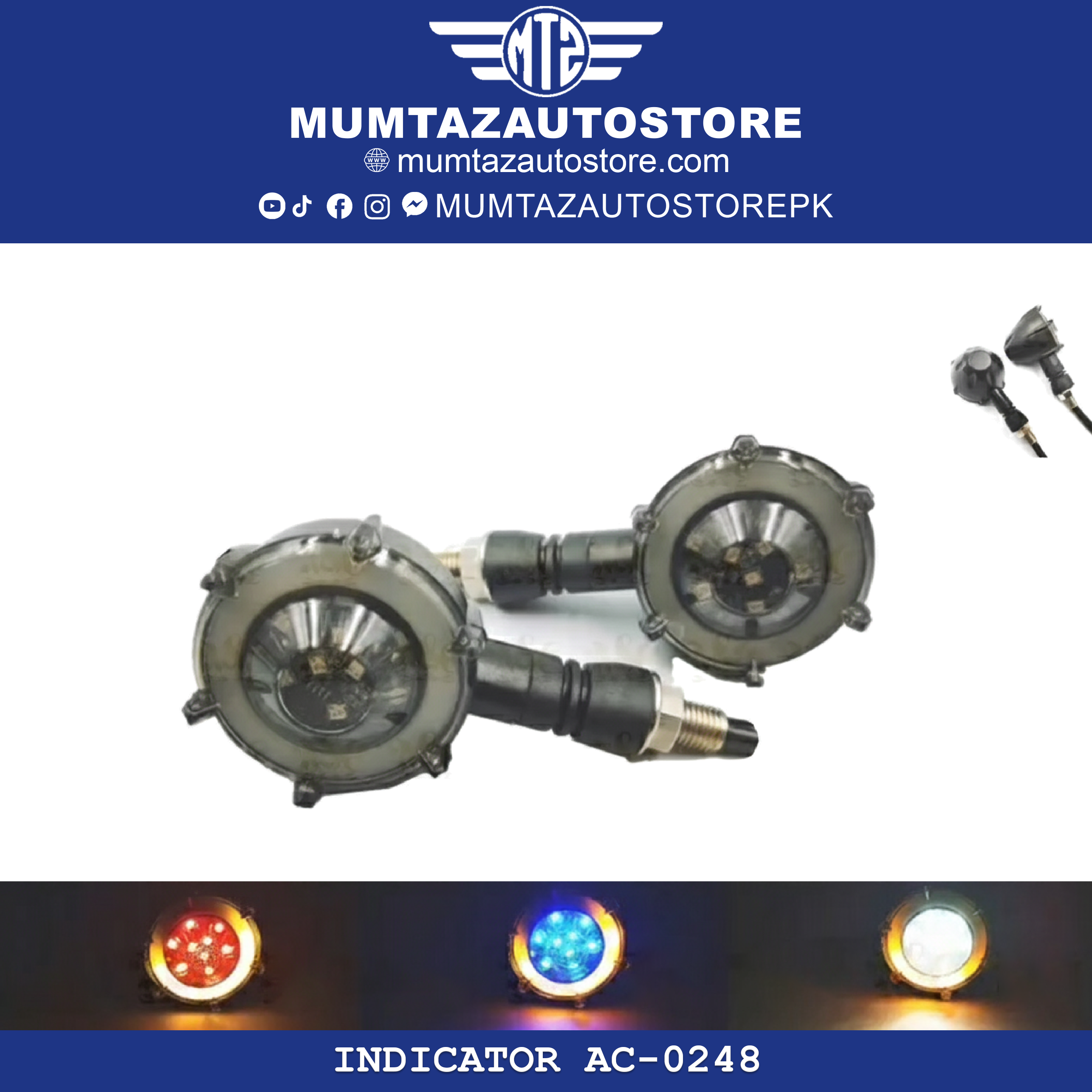 Motorcycle Indicator Running Light | LED Turn Signal DRL Universal Indicator  AC-0248