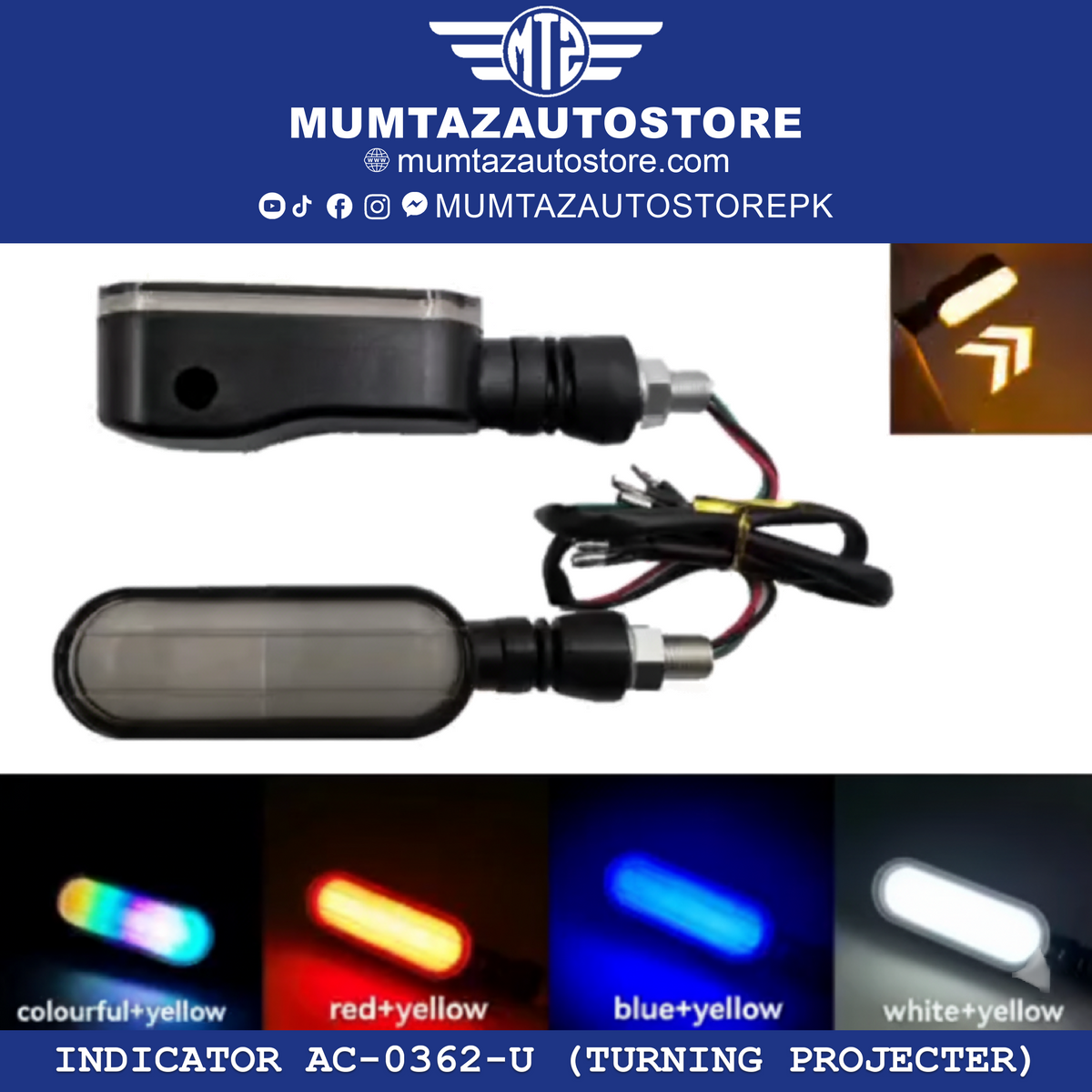 Motorcycle Indicator Running Light | LED Turn Signal DRL Universal ...