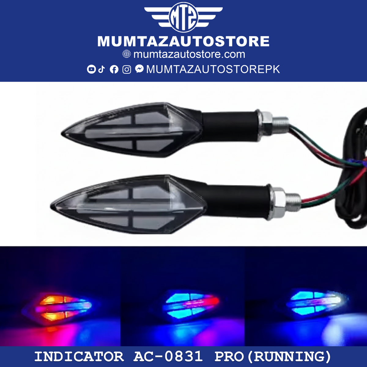 Motorcycle Indicator Running Light | LED Turn Signal DRL Universal ...