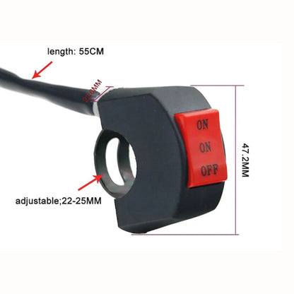 Motorbike Handlebar 3-Line Switch Button for Spot Lights & Driving Lights
