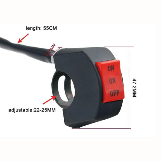 Motorbike Handlebar 3-Line Switch Button for Spot Lights & Driving Lights